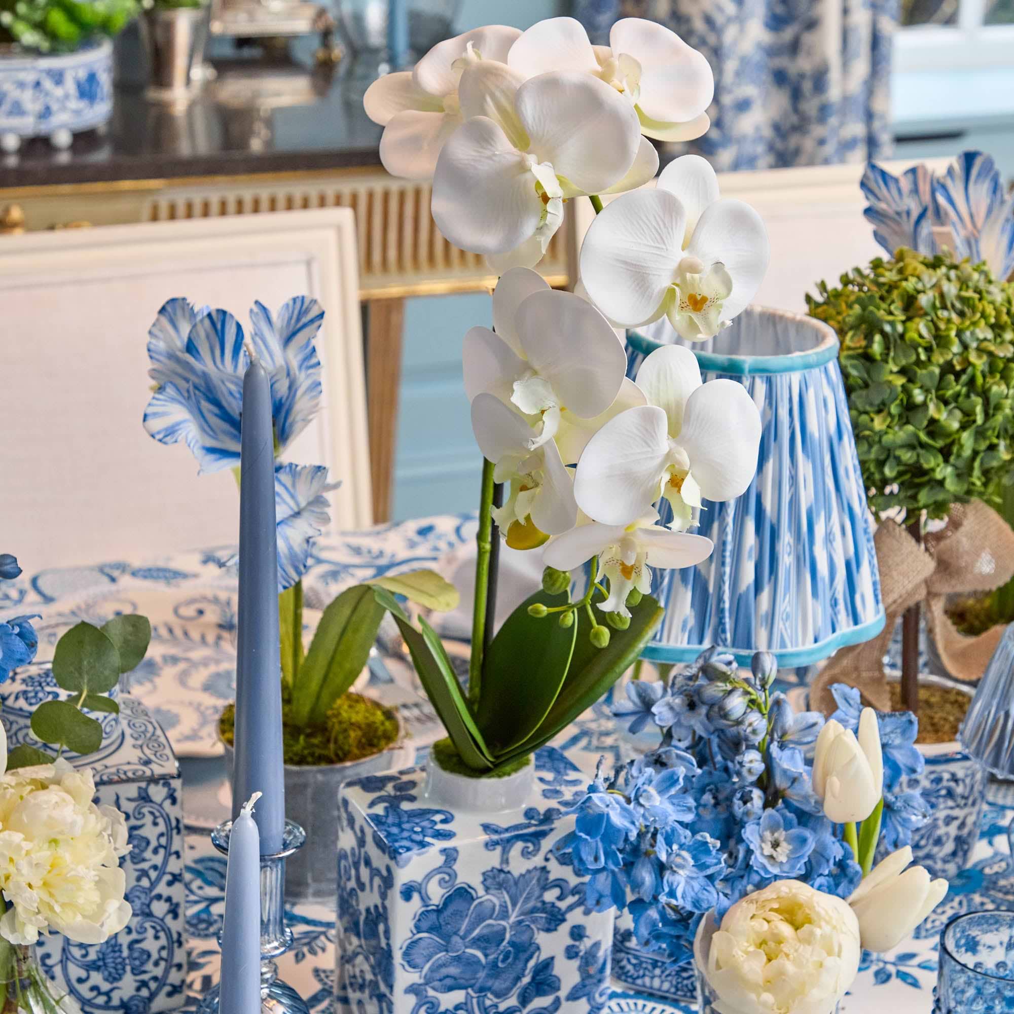 Faux Orchid in Chinoiserie Vase