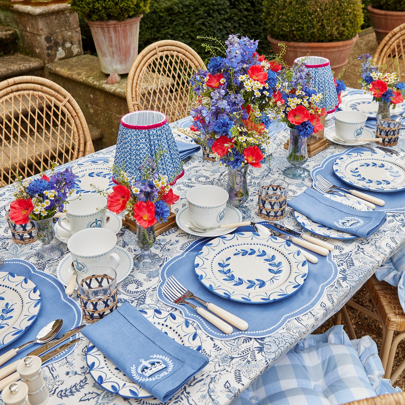 Eloise Blue Placemats & Coronation Napkins (Set of 4) - Mrs. Alice