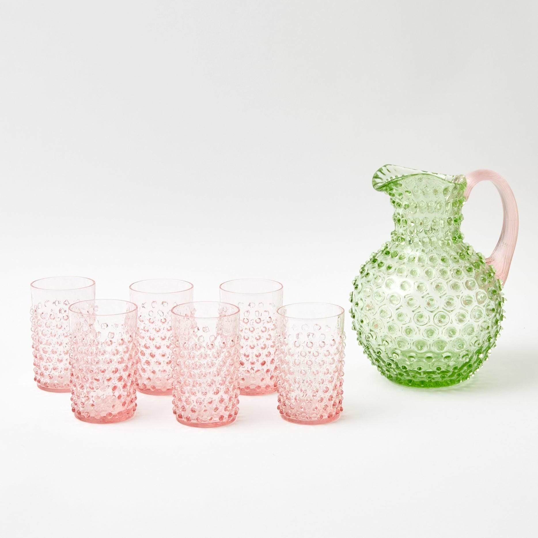 Emerald Hobnail Jug & Rose Handle - Mrs. Alice