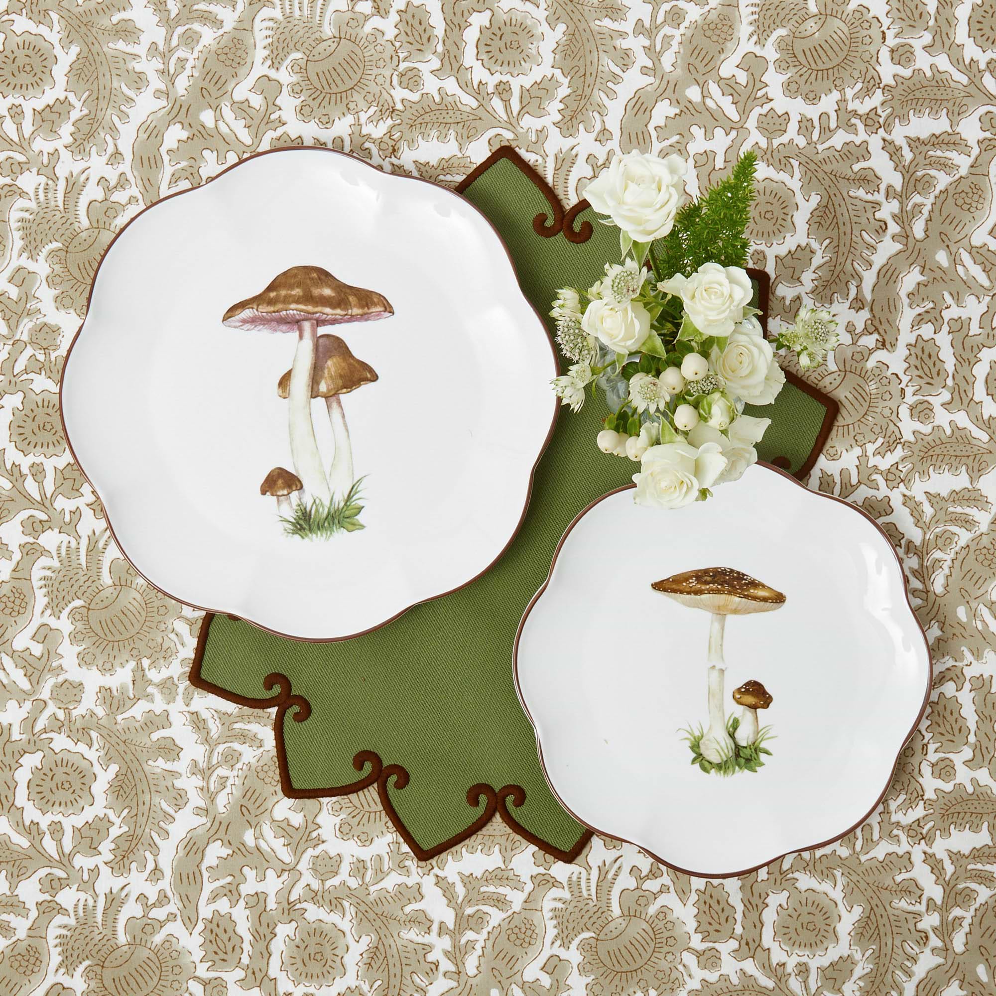 Forest Green & Brown Angelina Placemats (Set of 4)