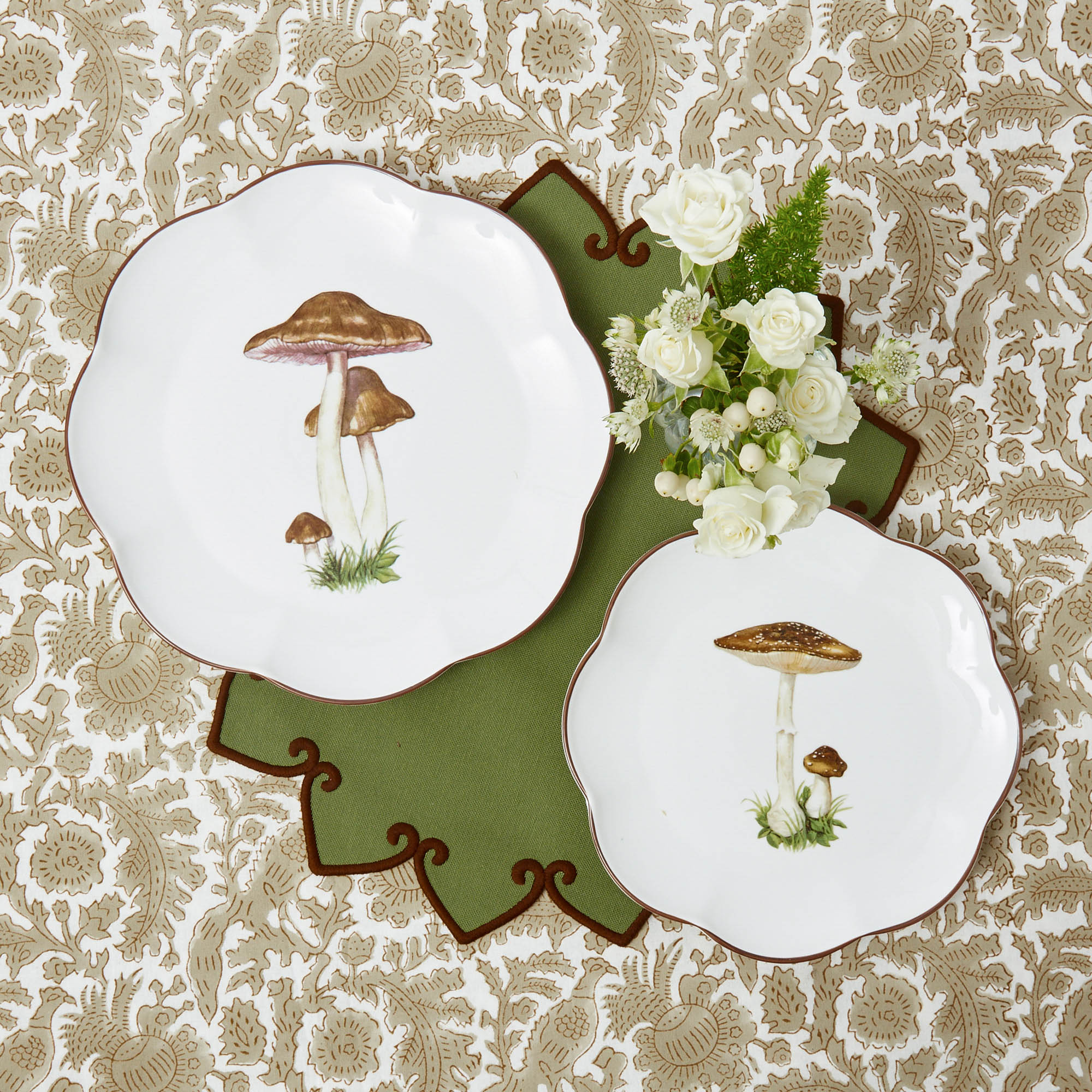 Forest Green & Brown Angelina Placemats (Set of 4)