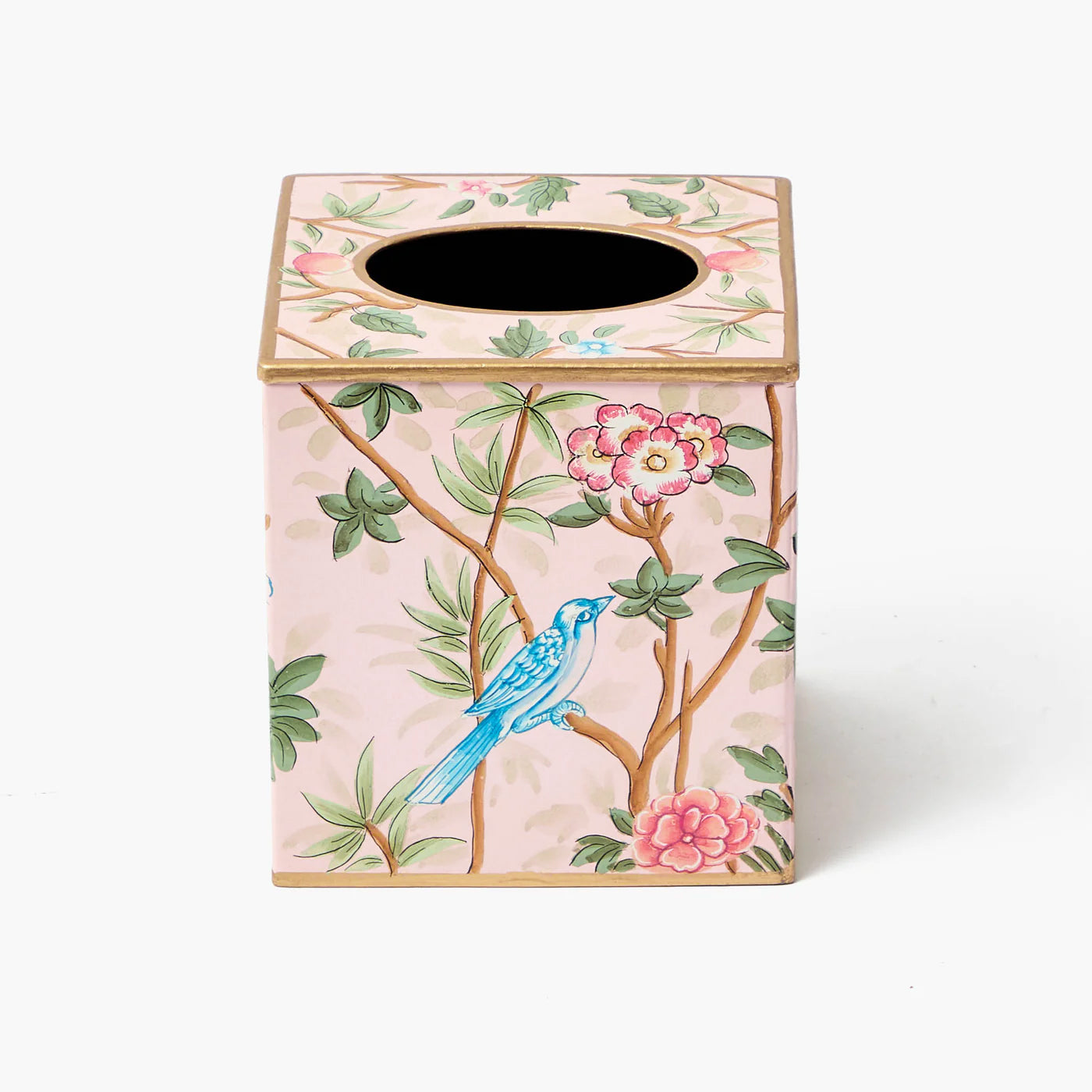 Pink Chinoiserie Tole Tissue Box
