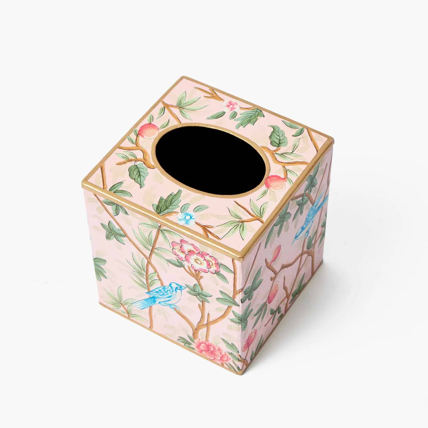 Pink Chinoiserie Tole Tissue Box