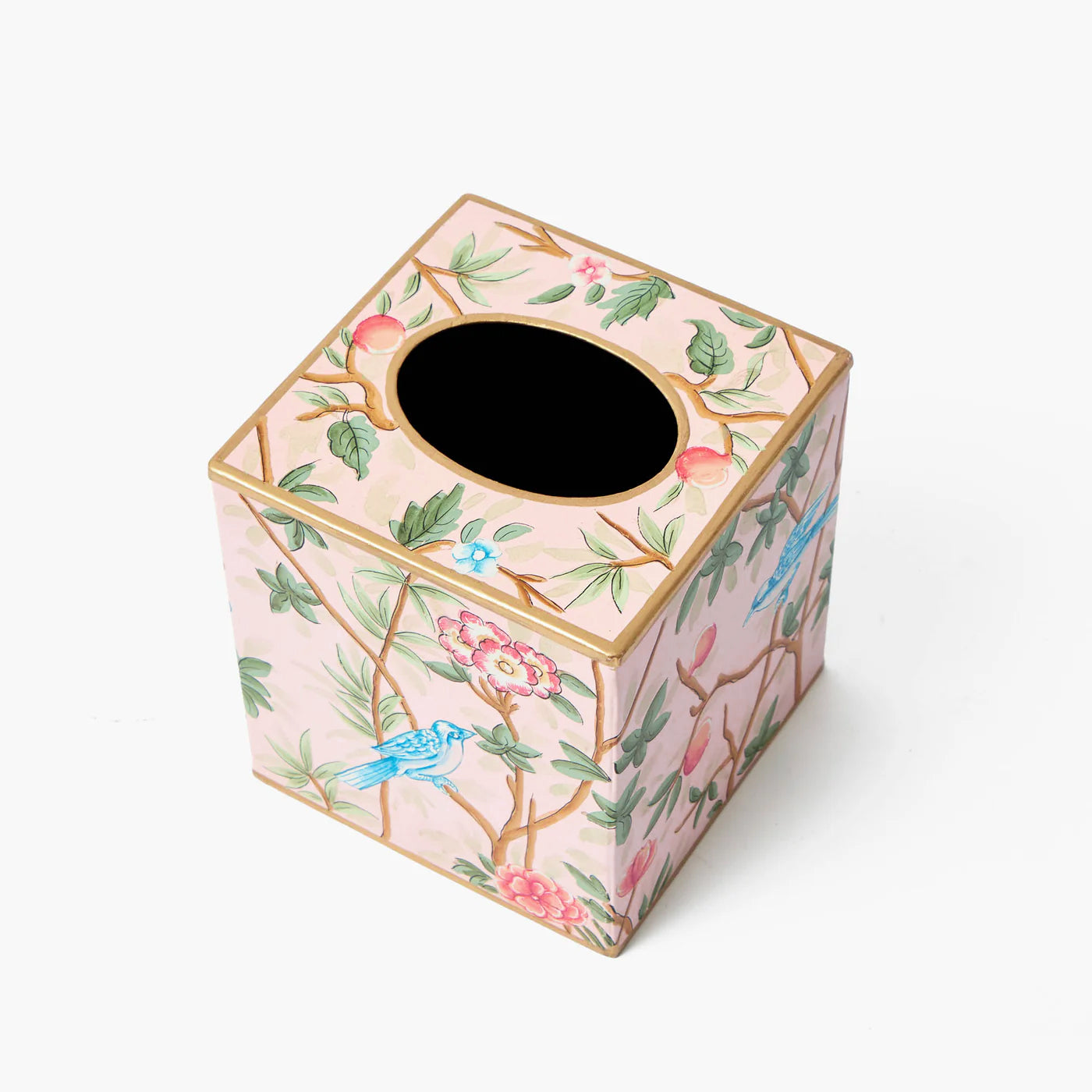 Pink Chinoiserie Tole Tissue Box