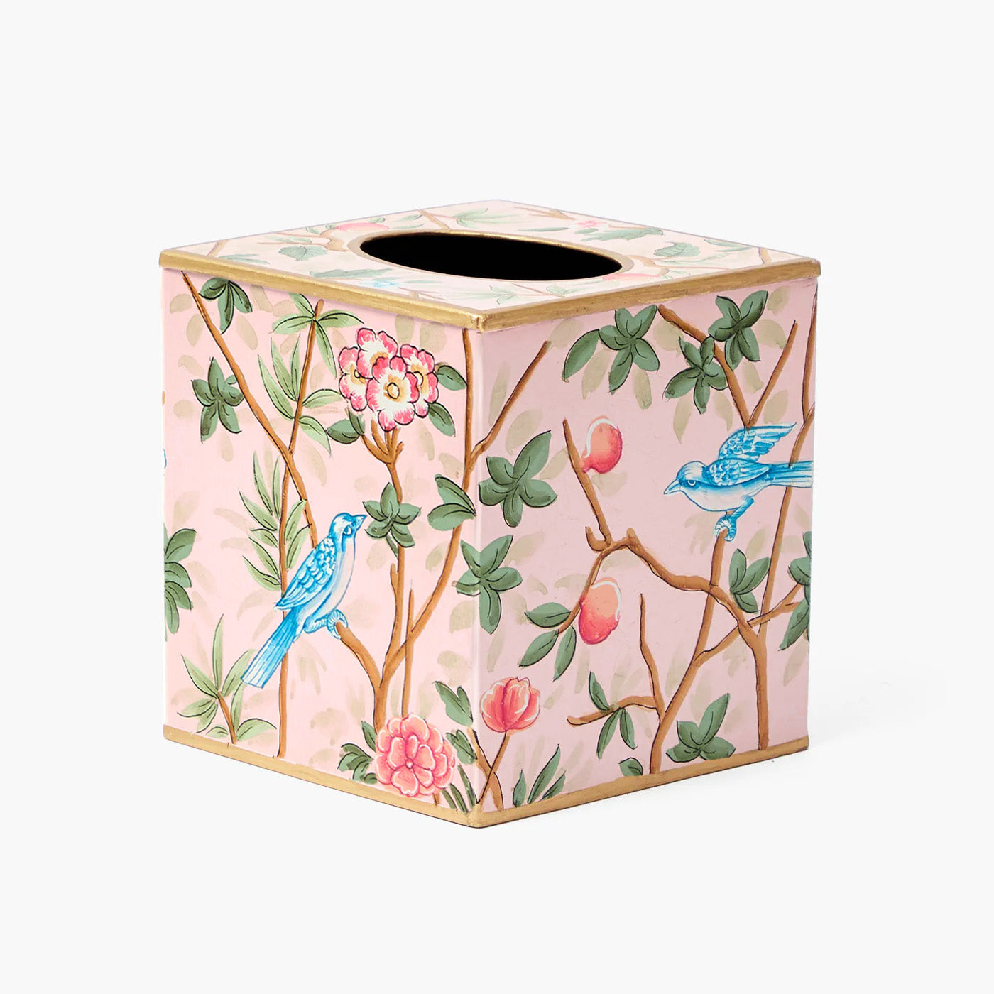 Pink Chinoiserie Tole Tissue Box
