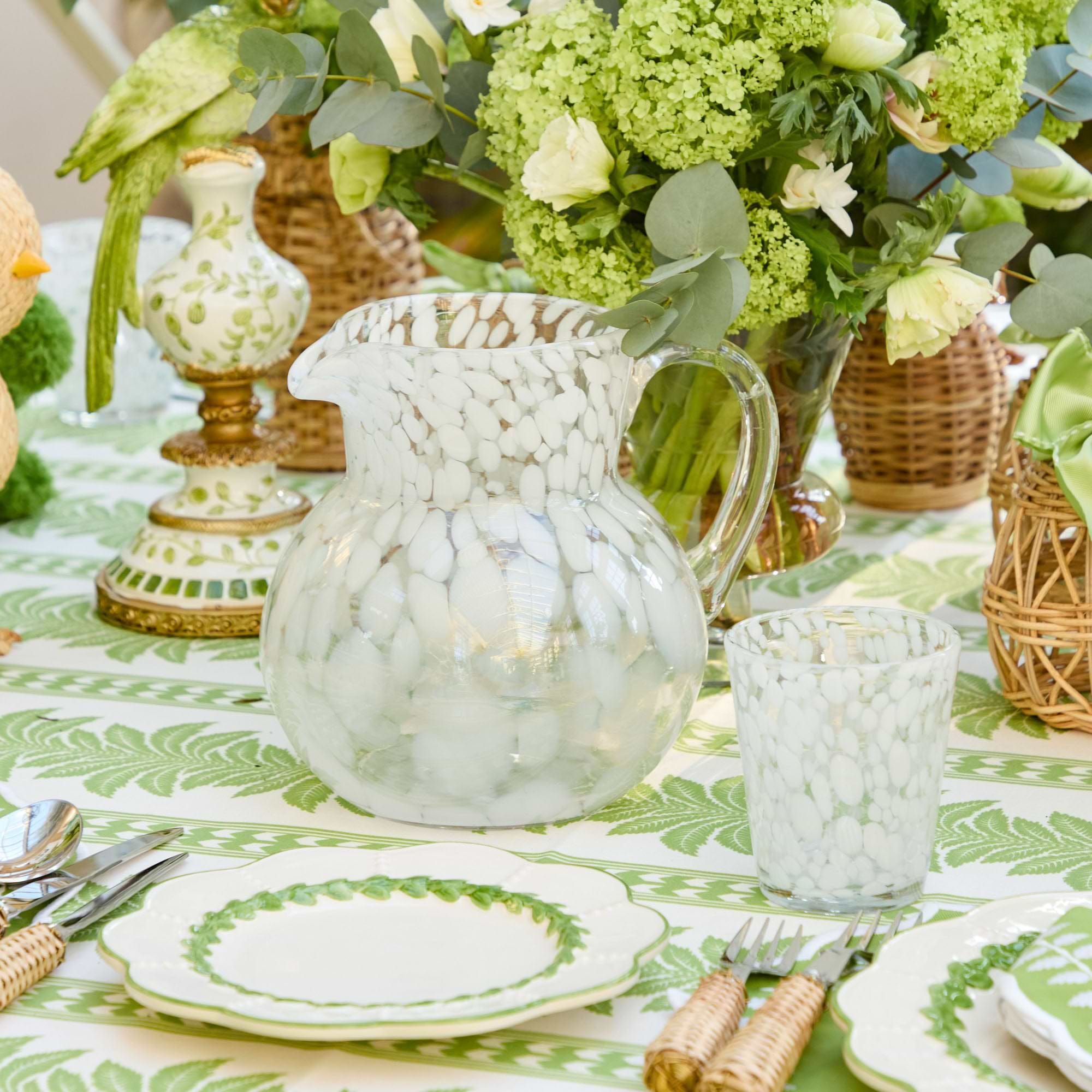 Dappled White Glasses & Jug Set