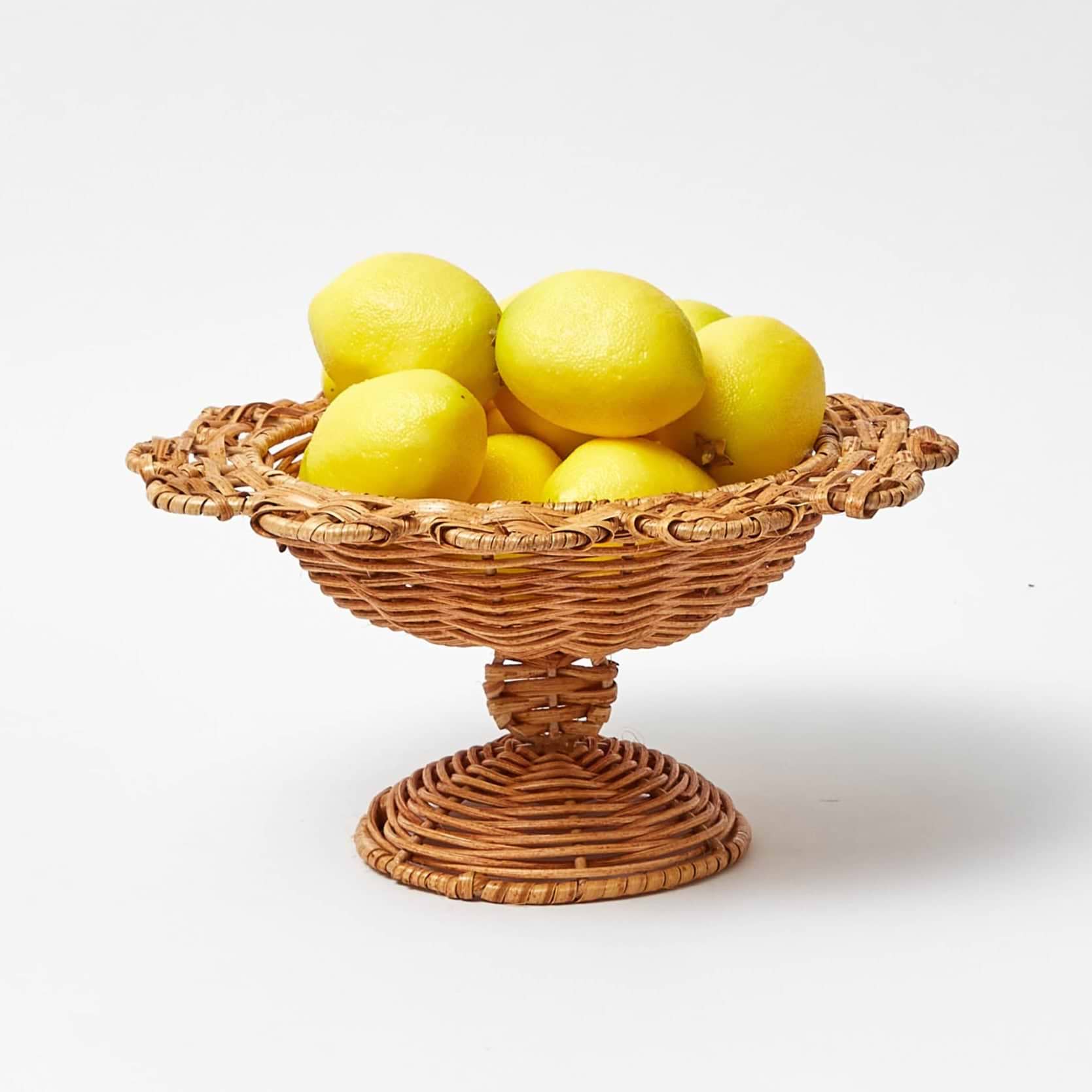 Small Luciana Scalloped Rattan Bowl