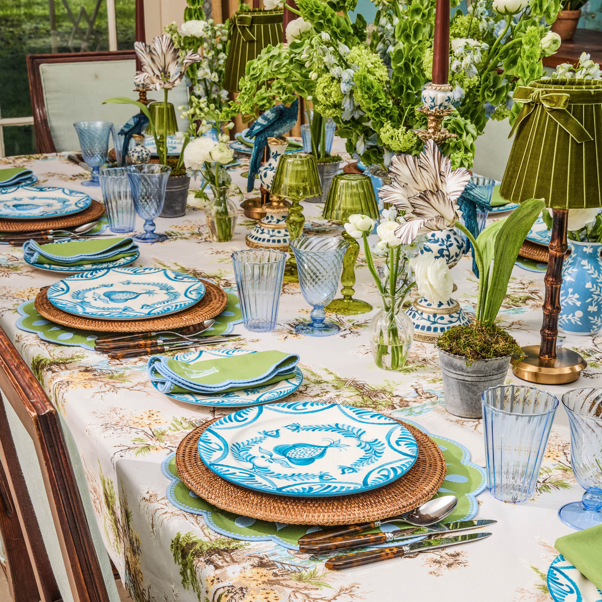 Blue Fluted Water Glasses (Set of 4)