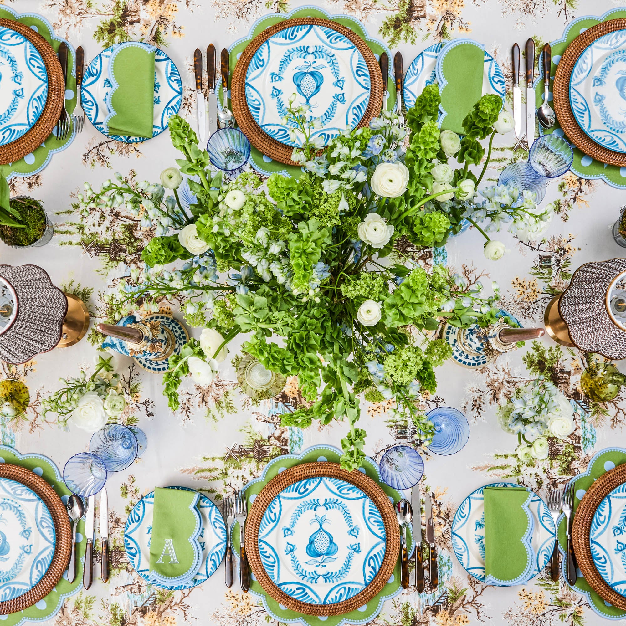 Blue Fluted Glassware (Set of 8)
