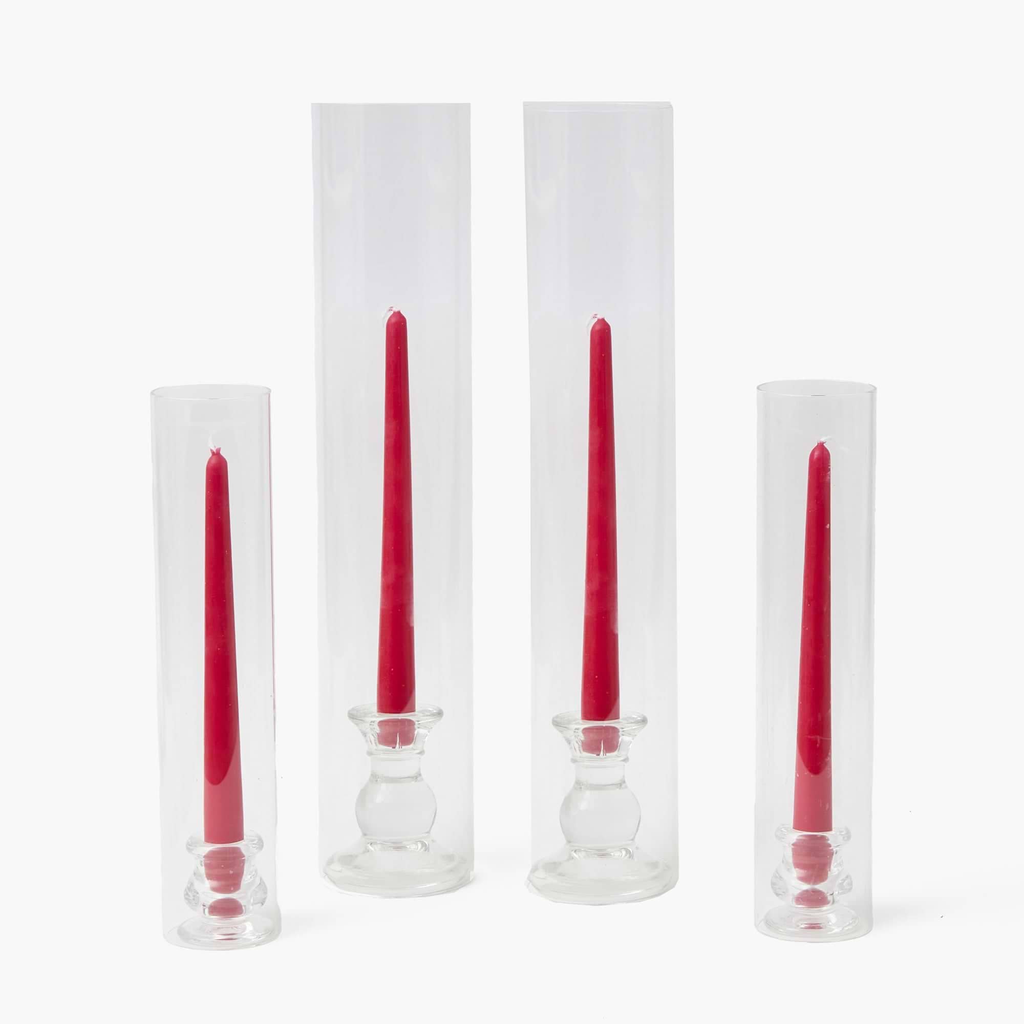 Large Claudia Glass Hurricane Candle Holder (Pair)