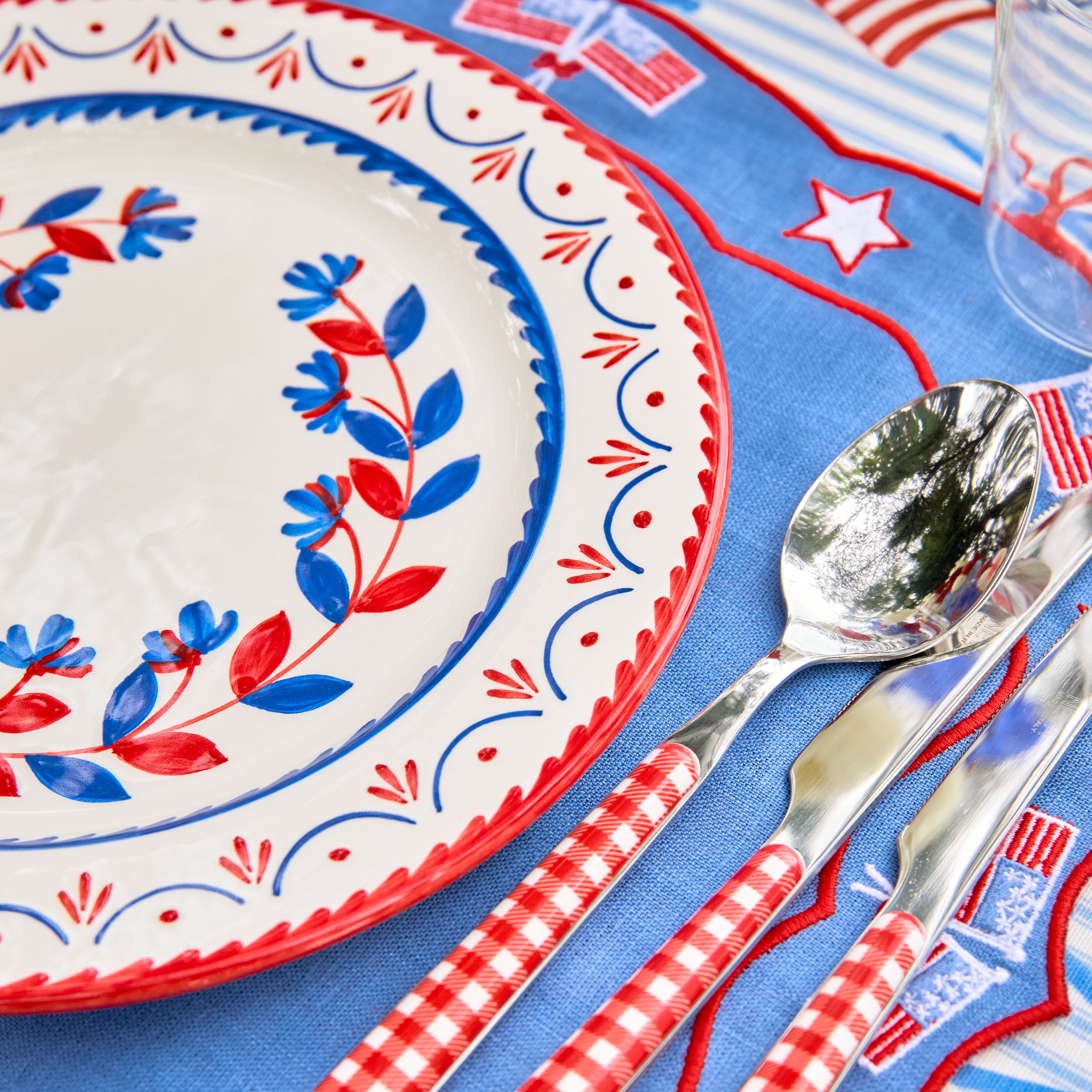 Blue & Red Josephine Dinner Plate