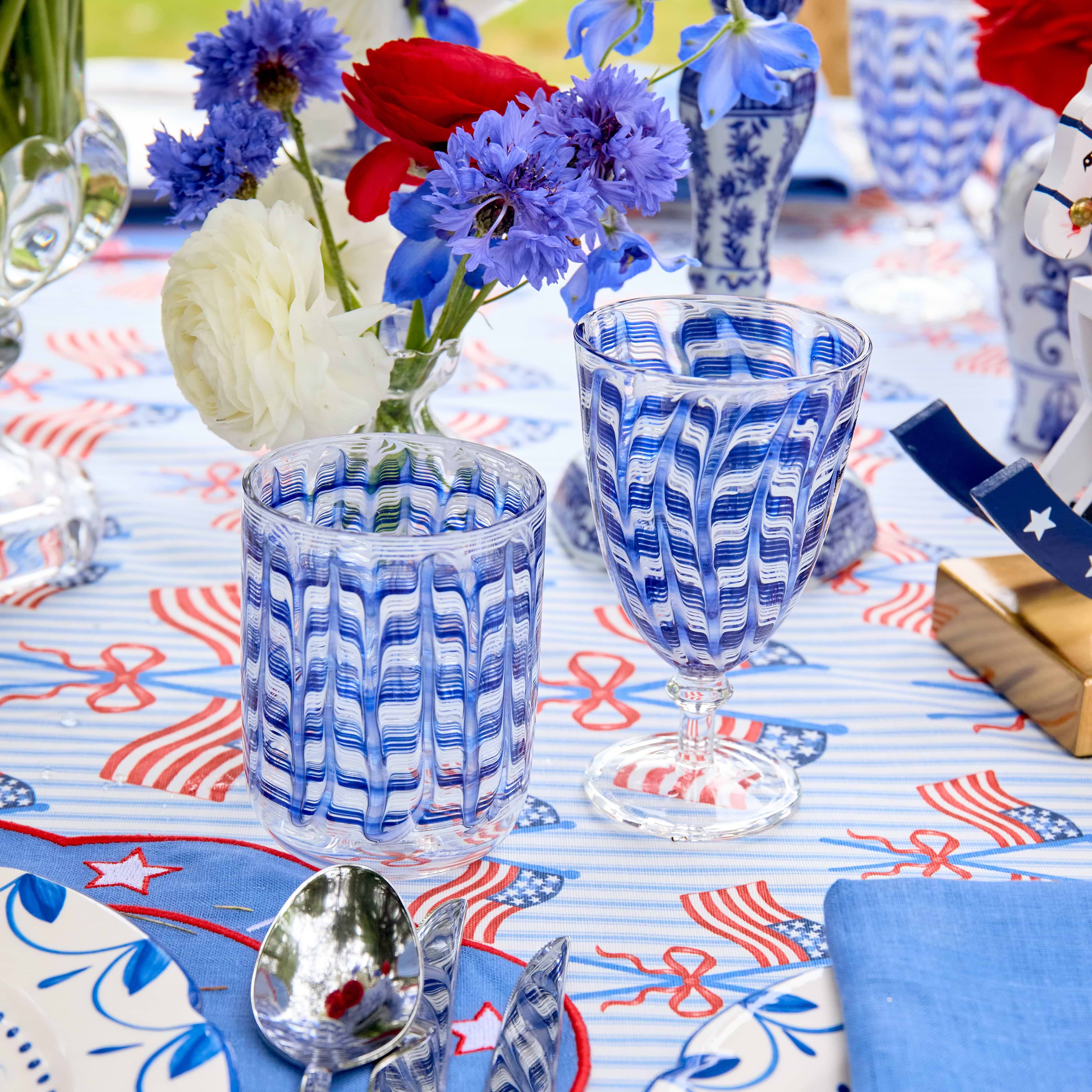 Blue Paloma Water Glasses (Set of 4)