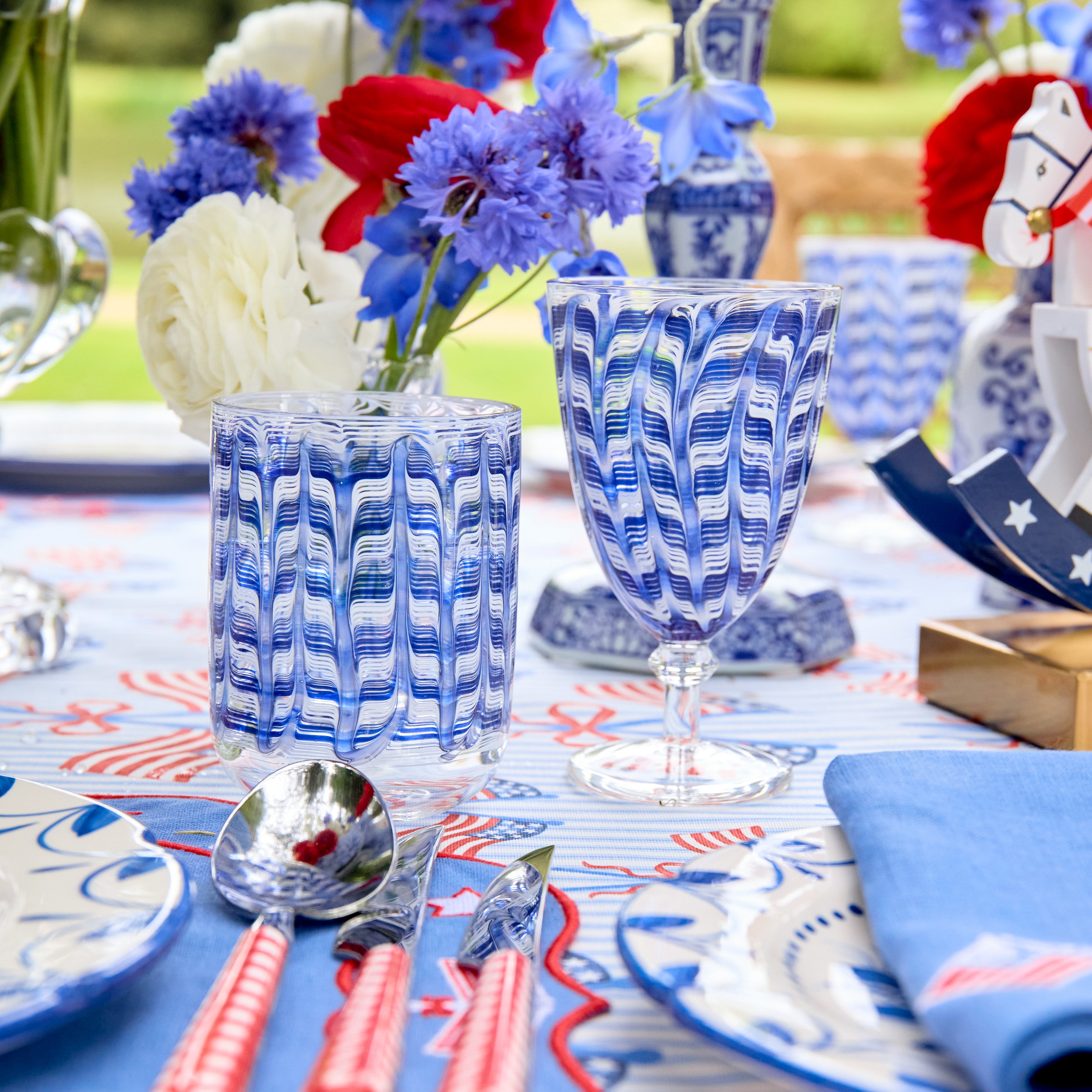 Blue Paloma Glassware (Set of 8)