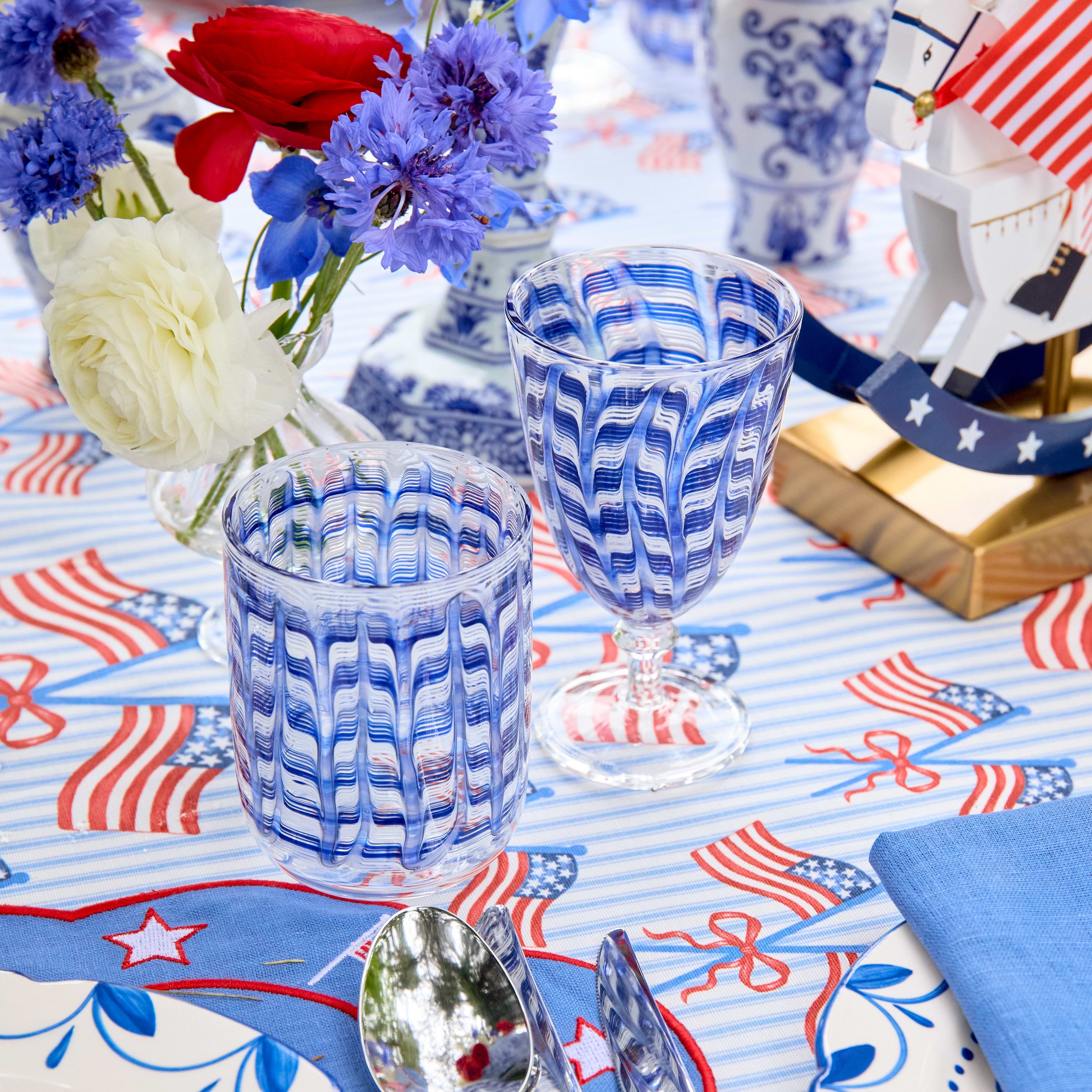 Blue Paloma Water Glasses (Set of 4)