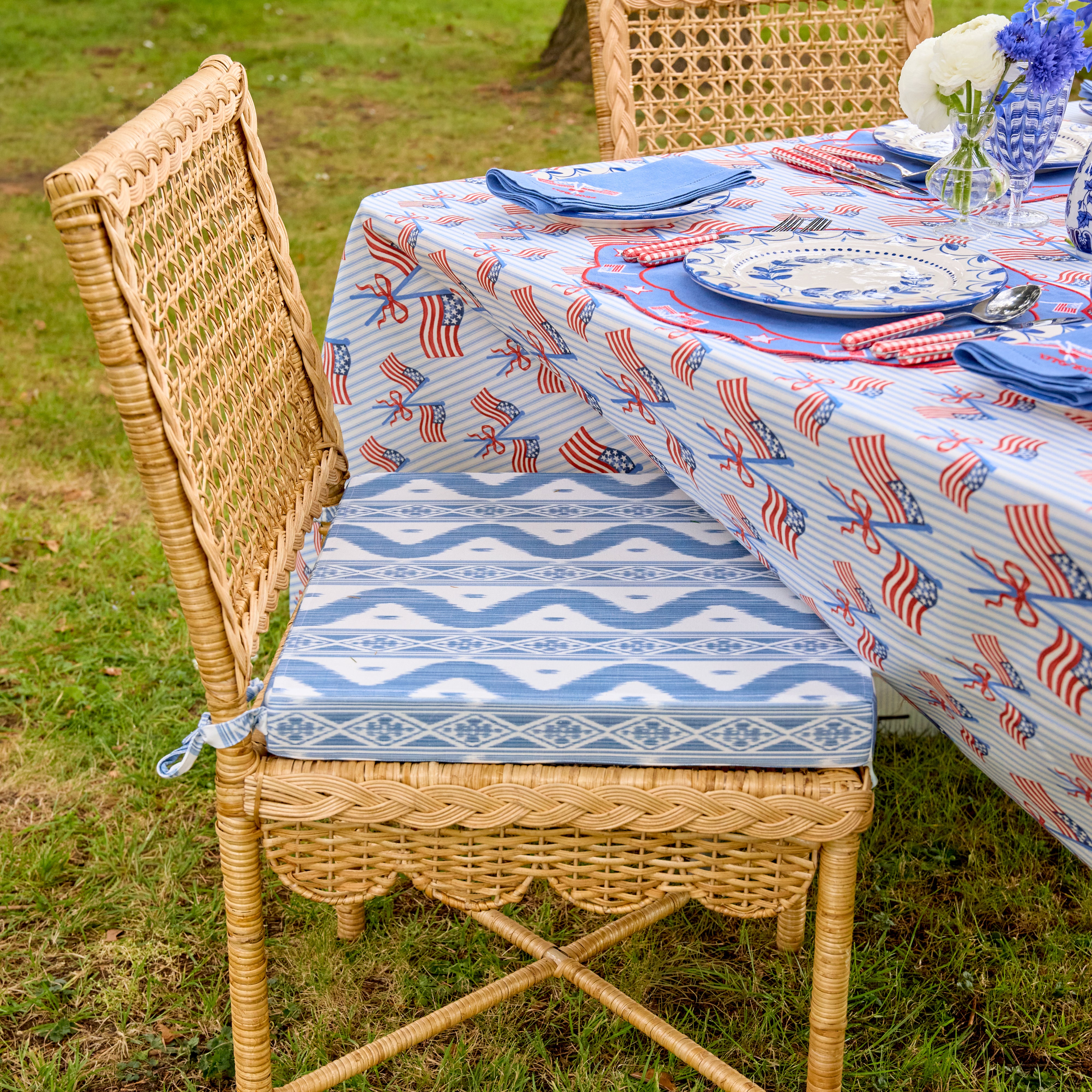 Bettina Scalloped Rattan Chair