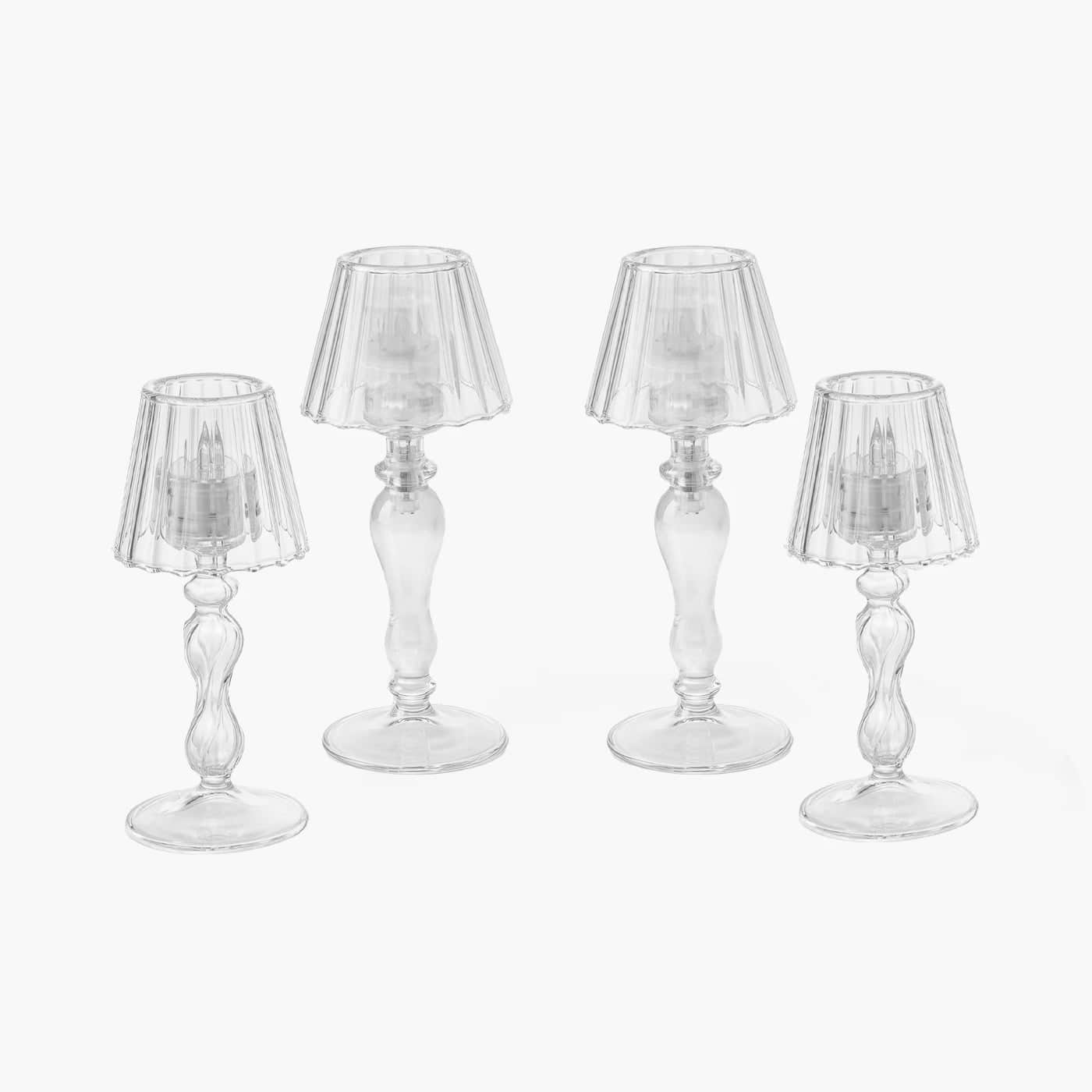 Glass Lantern Tea Light Holder Set
