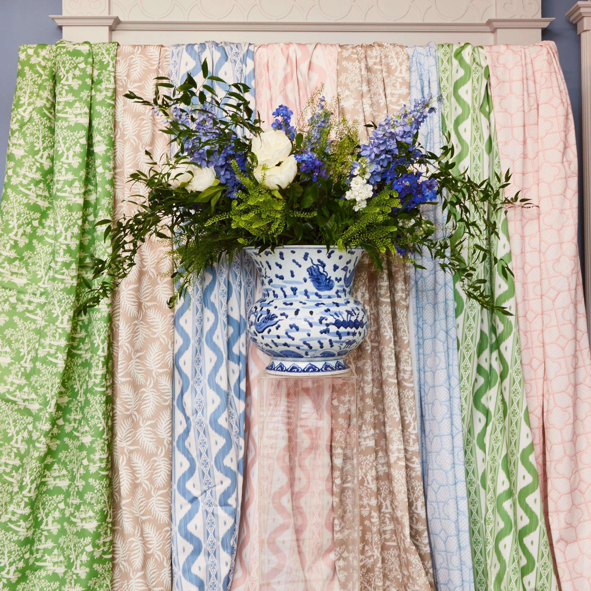 Green Ikat Stripe Fabric - Mrs. Alice