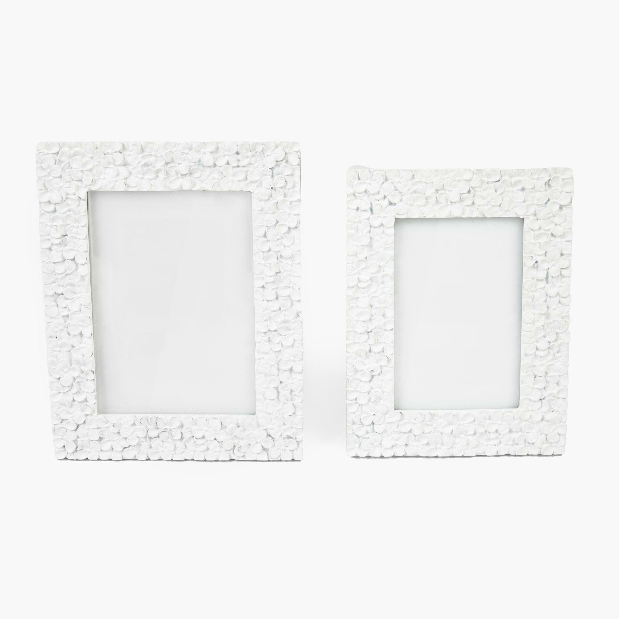 White Hydrangea Photo Frames (Set of 2)