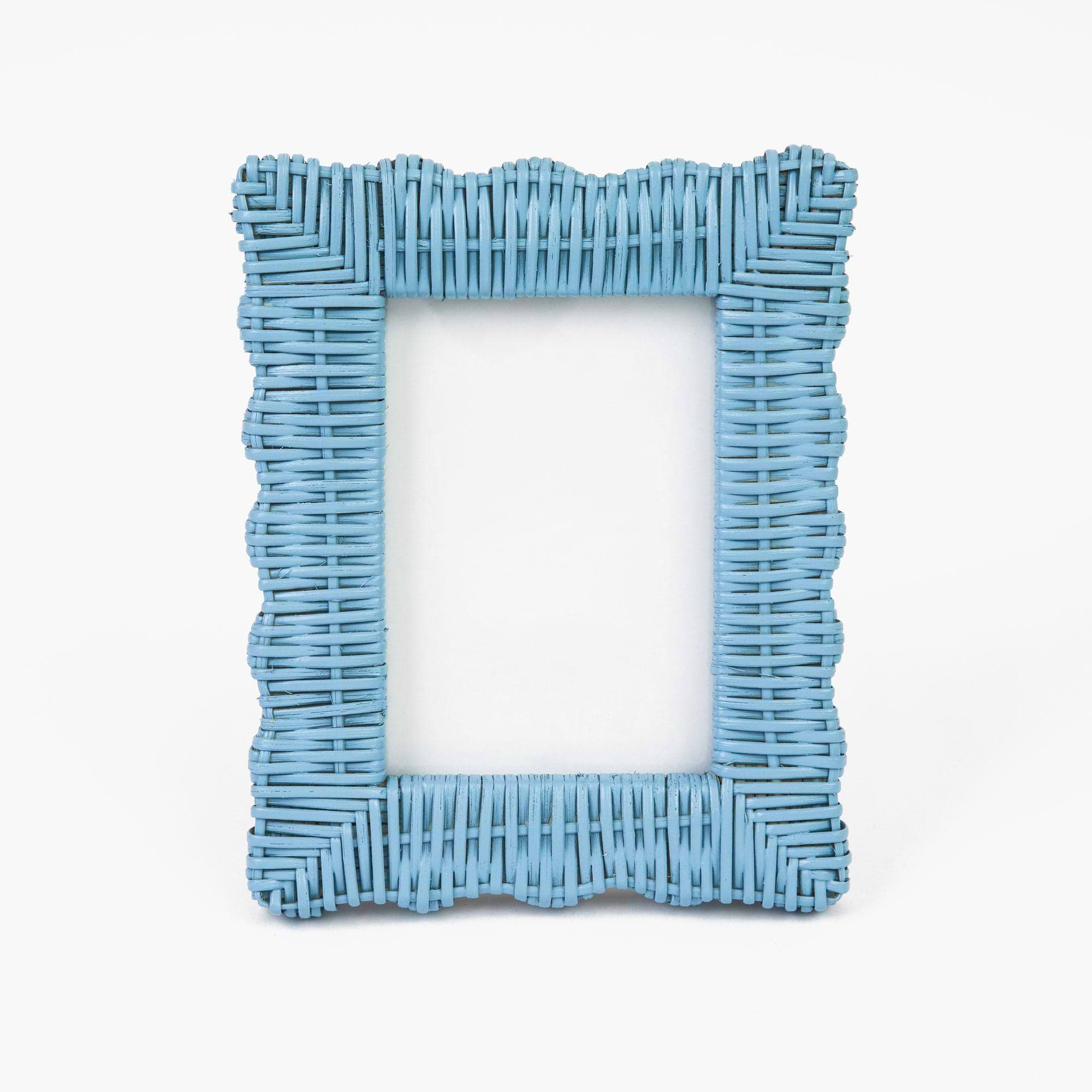 Blue Wicker Photo Frames (Set of 2)