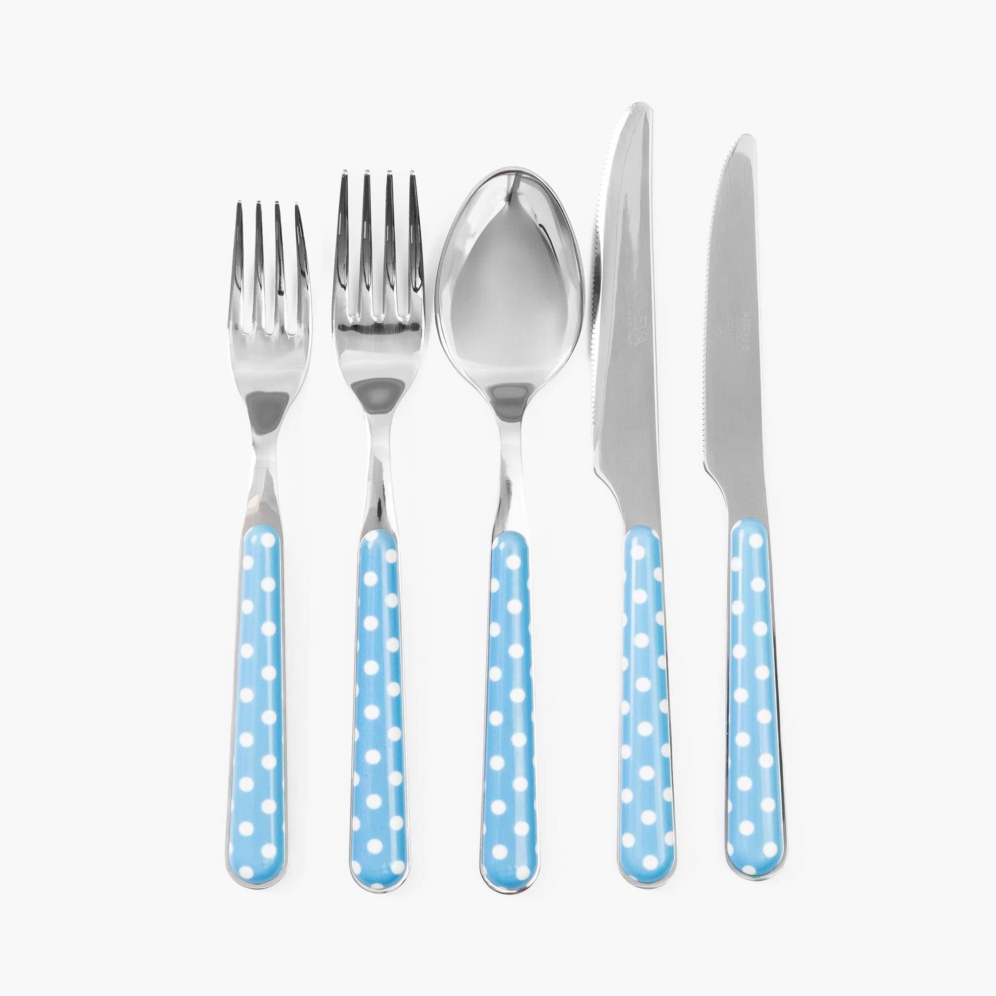 Blue Polka Dot Cutlery (5 piece)