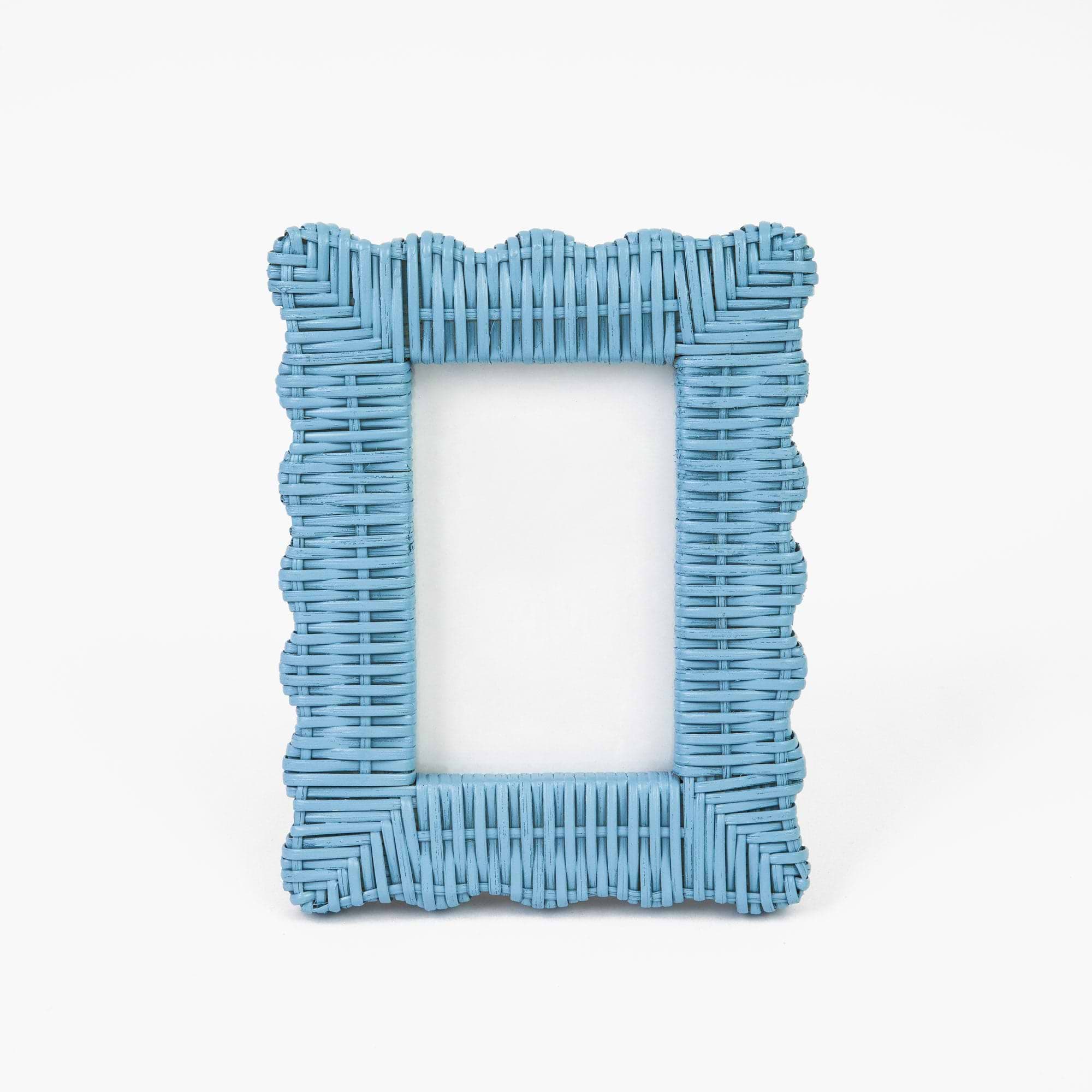 Blue Wicker Photo Frames (Set of 2)