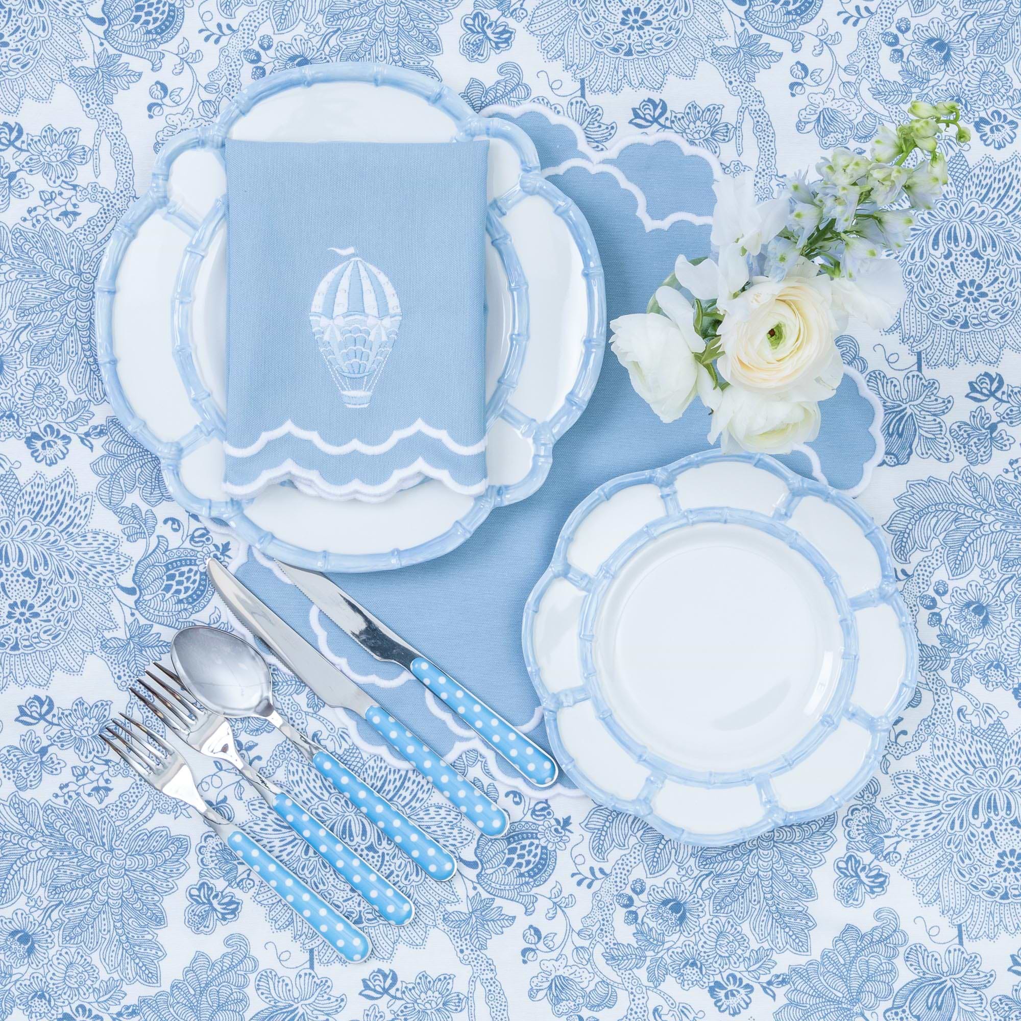 Nikki Hot Air Balloon Blue Napkins (Set of 4)
