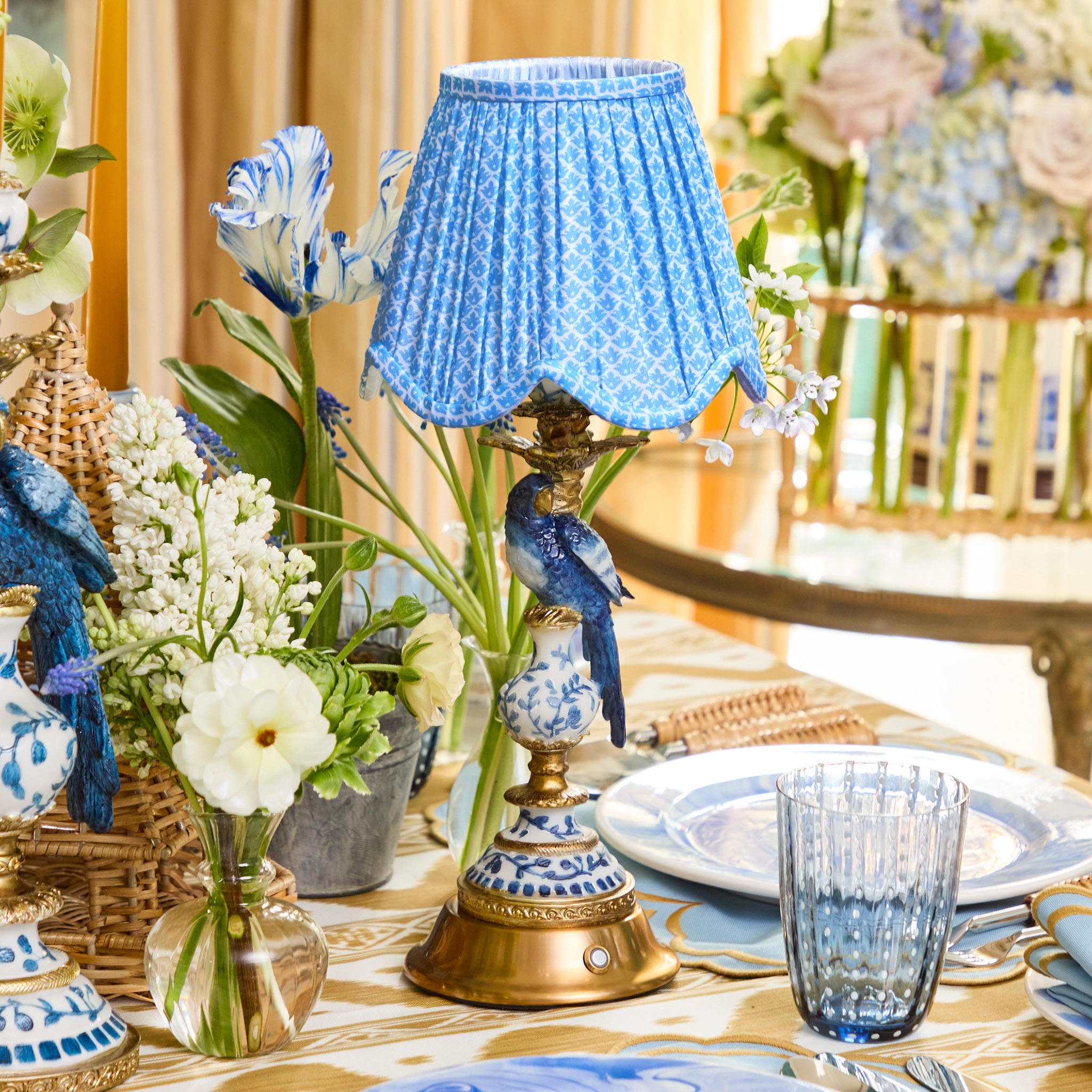 Blue Lotus Deep Scallop Lampshade (18cm)