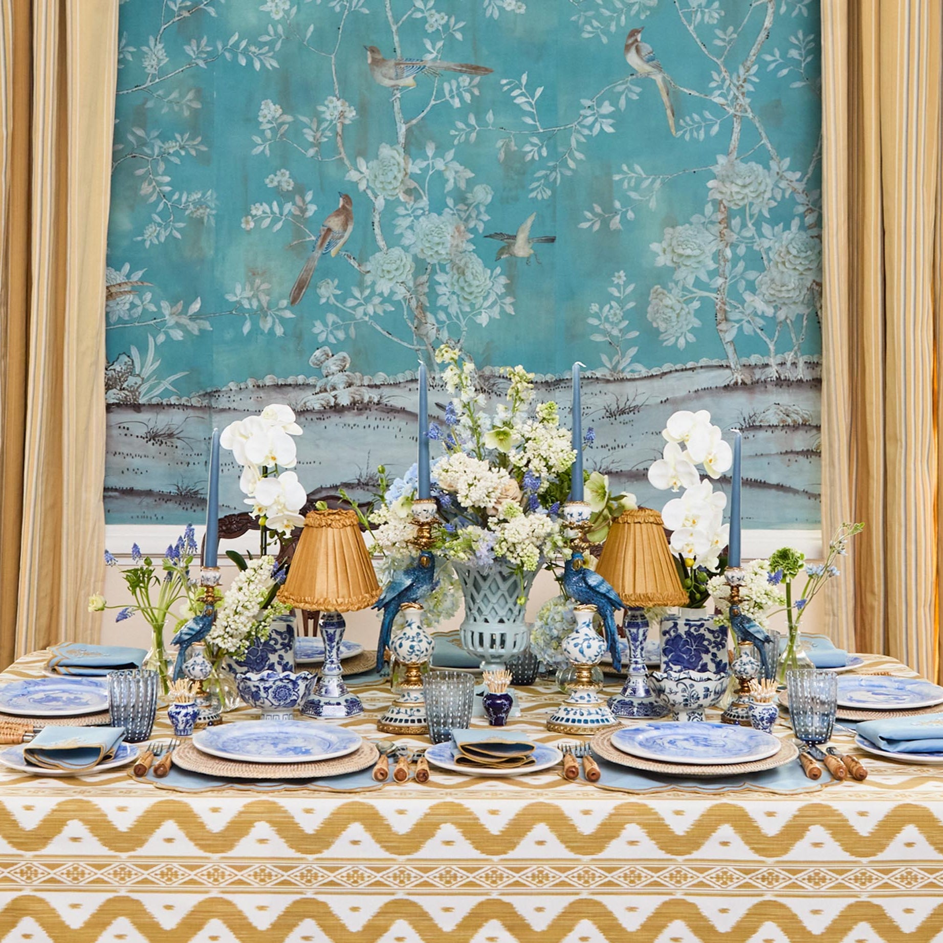 Dusty Blue Candles (Set of 8)