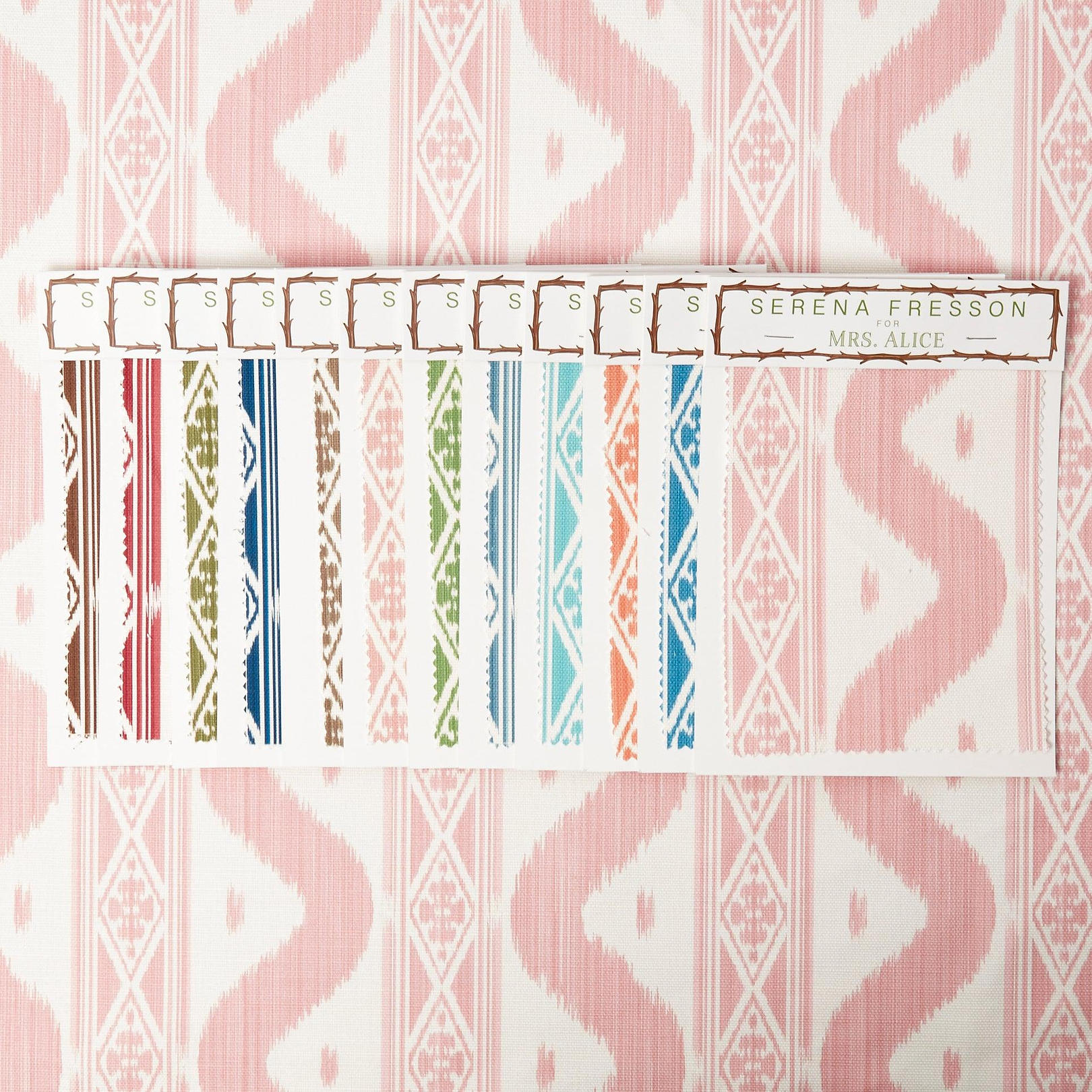 Palm Beach Pink Ikat Stripe Fabric