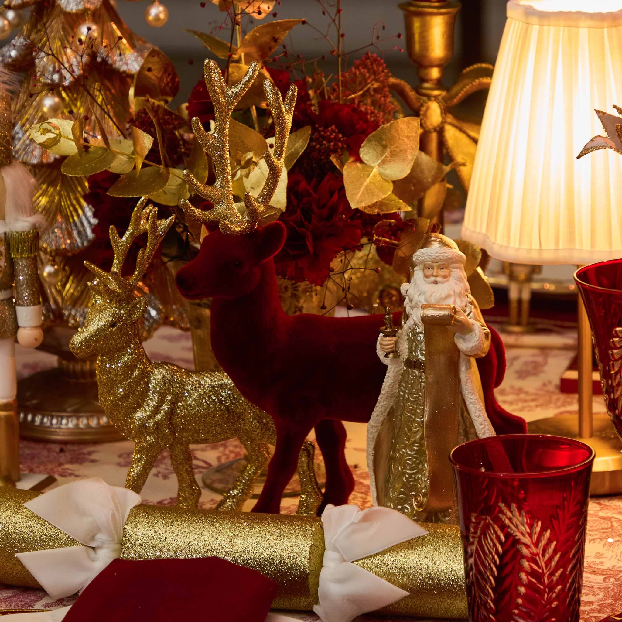 Gold Father Christmas (Pair) - 20cm