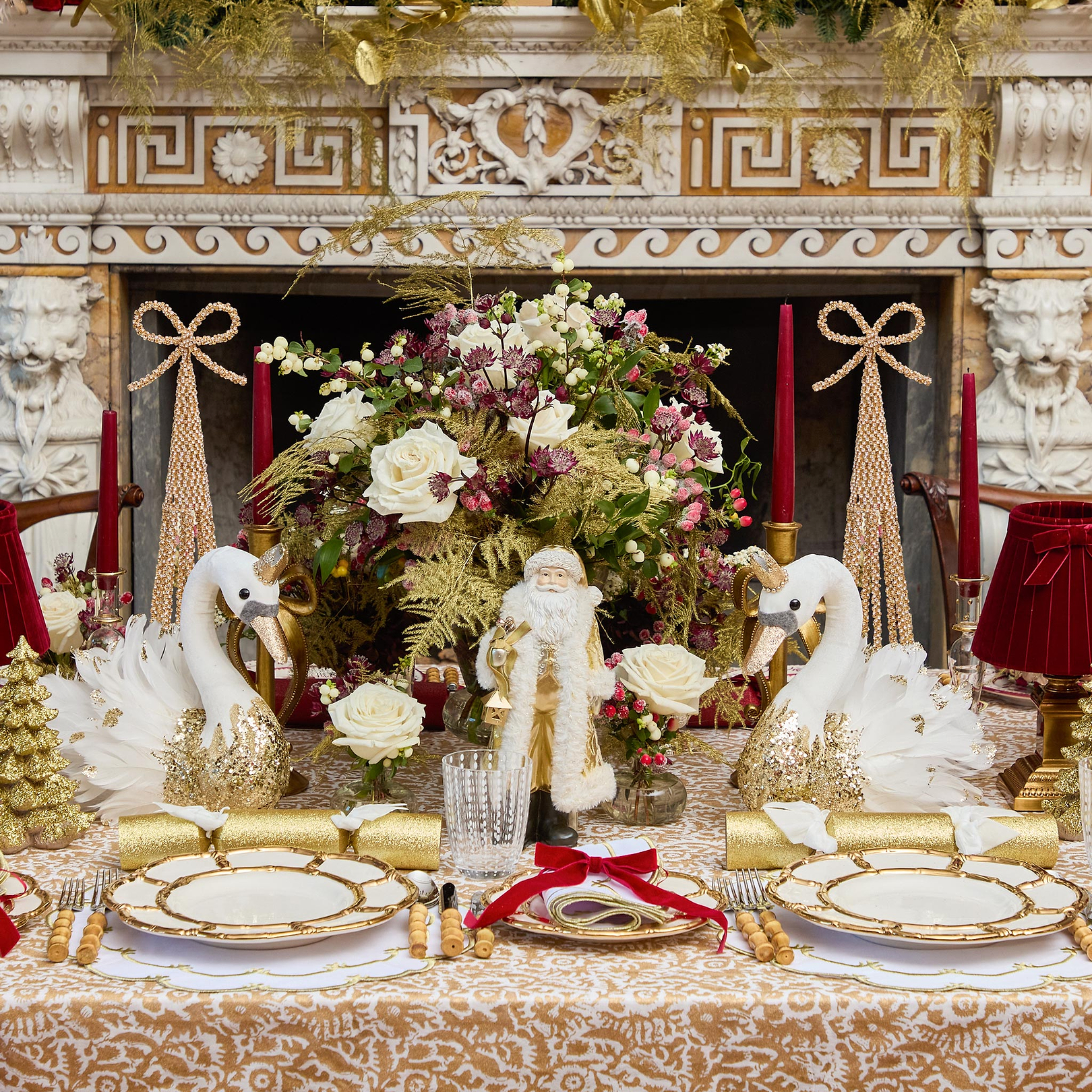 Gold Father Christmas Figurine Centrepiece | Mrs. Alice