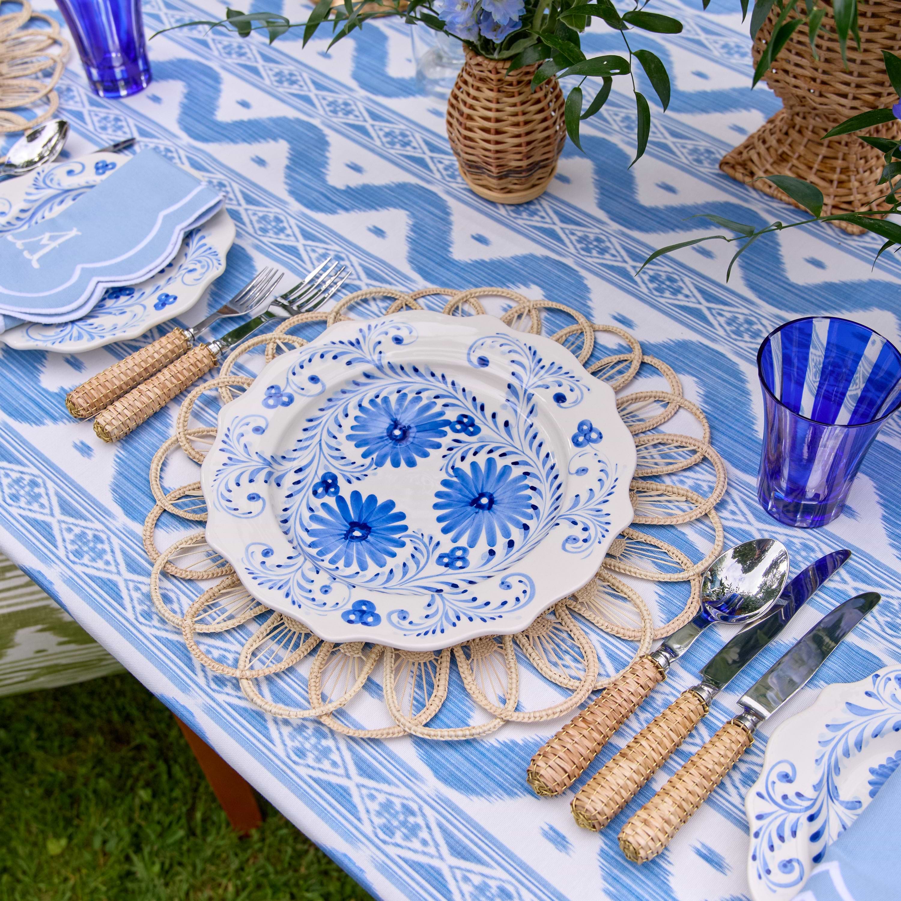 Blue Ikat Tablecloth