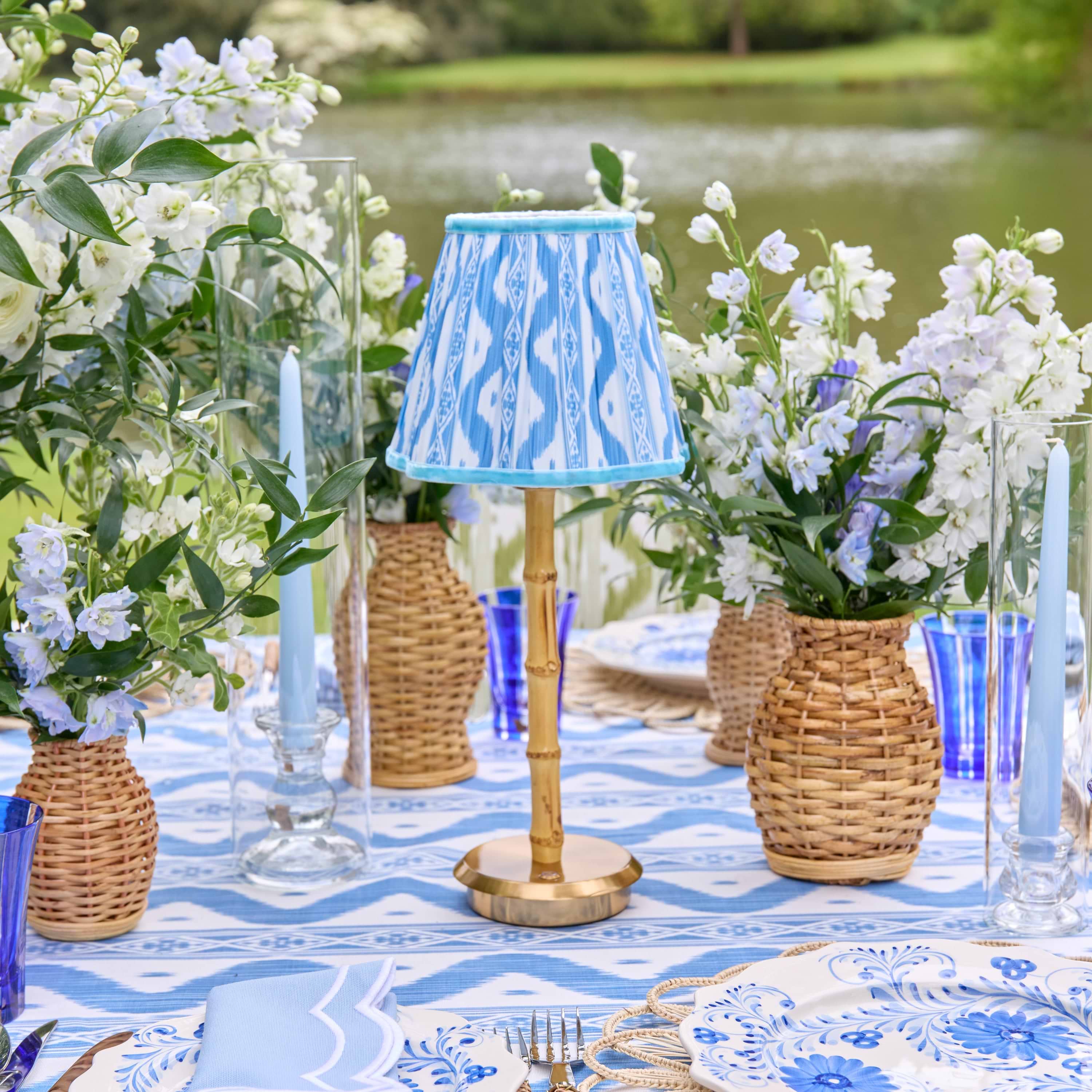 Blue Ikat Lampshade (18cm)