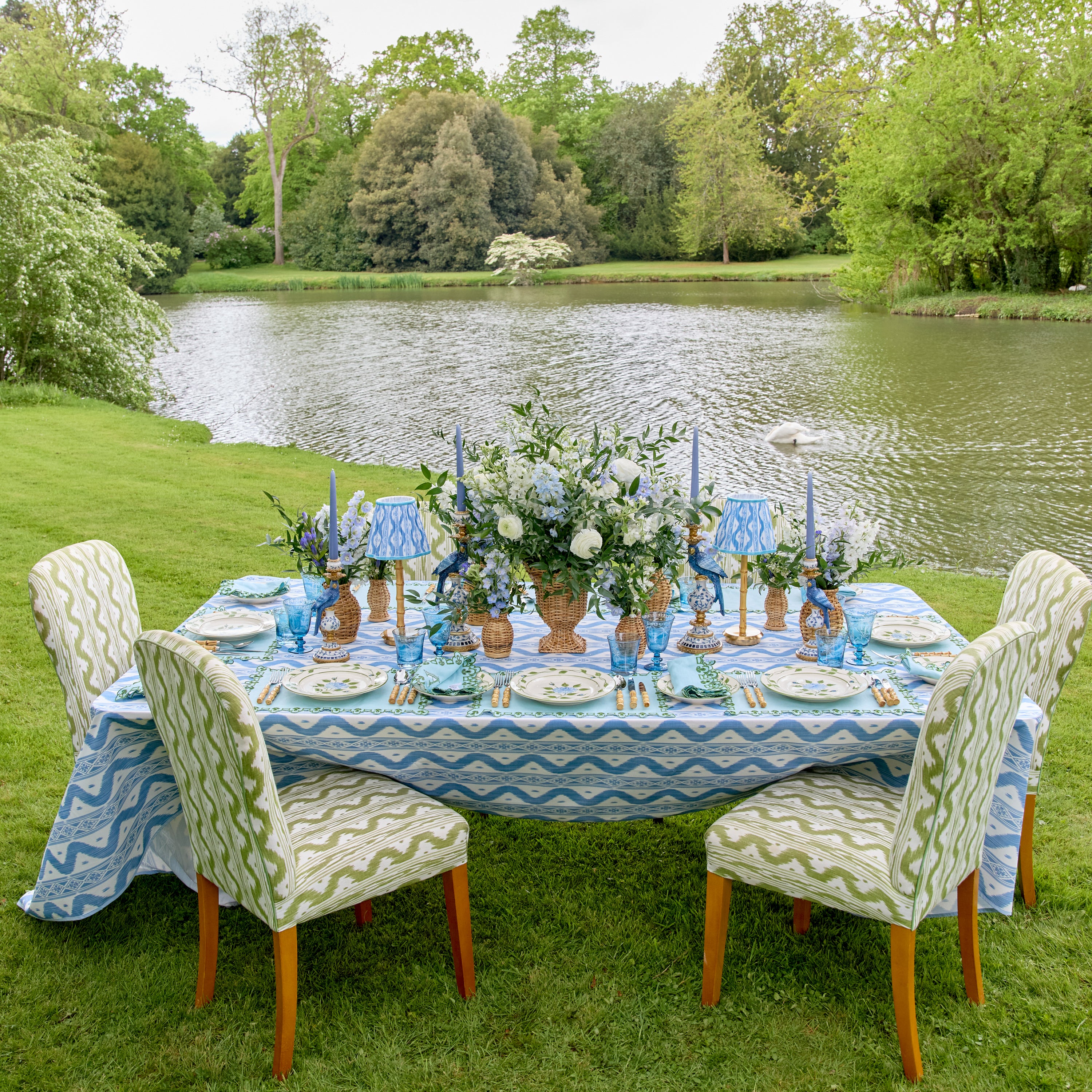 Blue Palm Glassware (Set of 8)