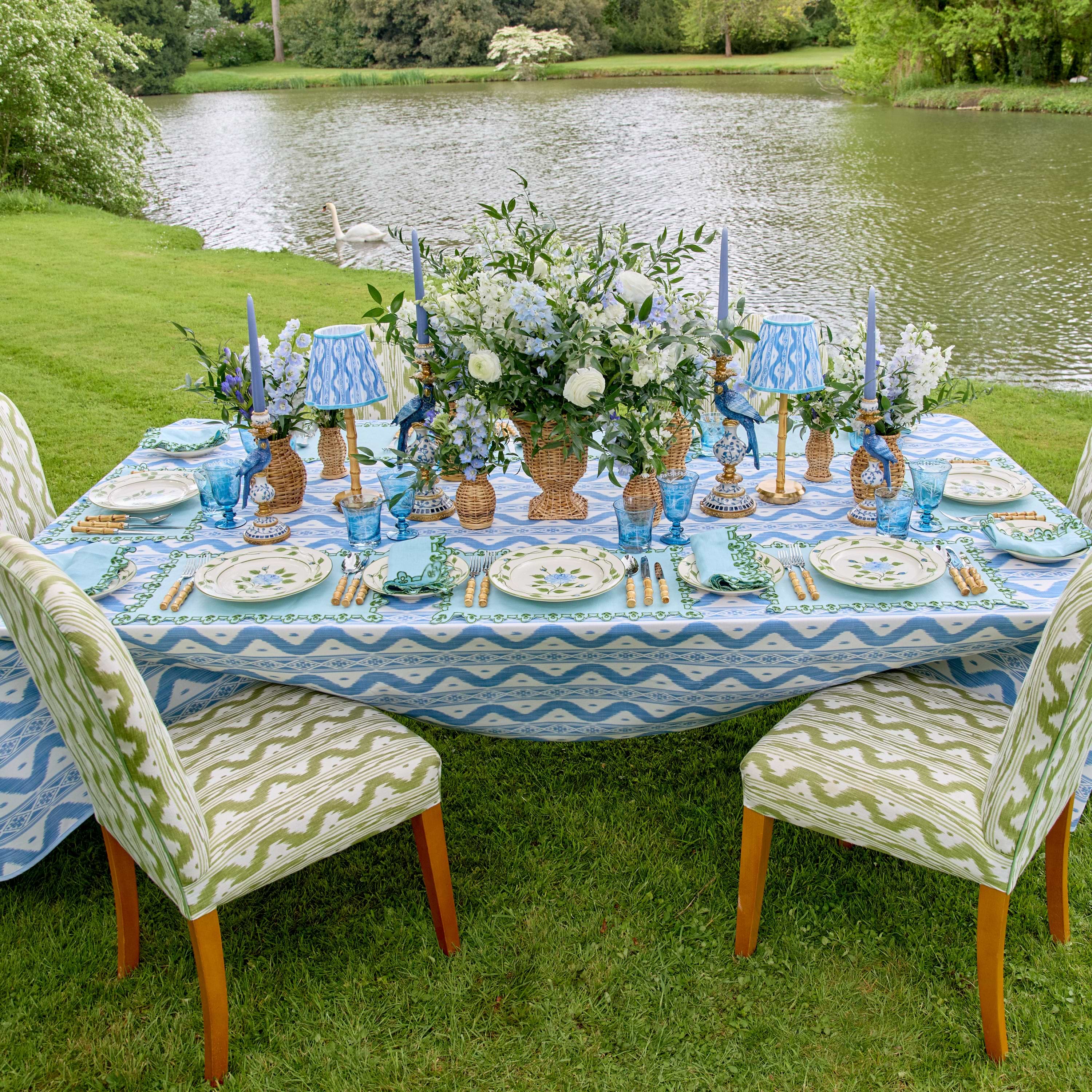 Blue Parrot Candle Holders (Pair)