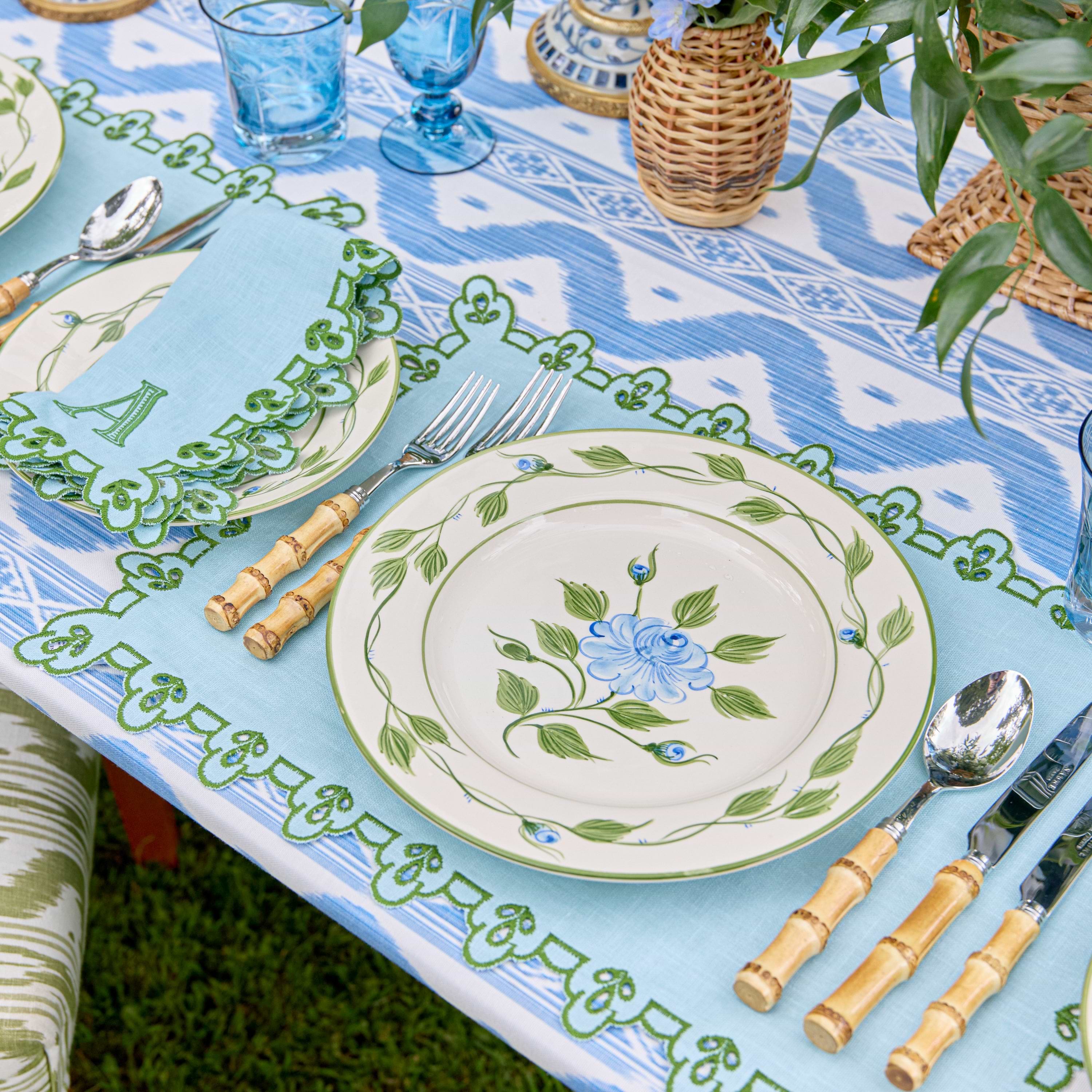 Blue Rose Bud Dinner Plate