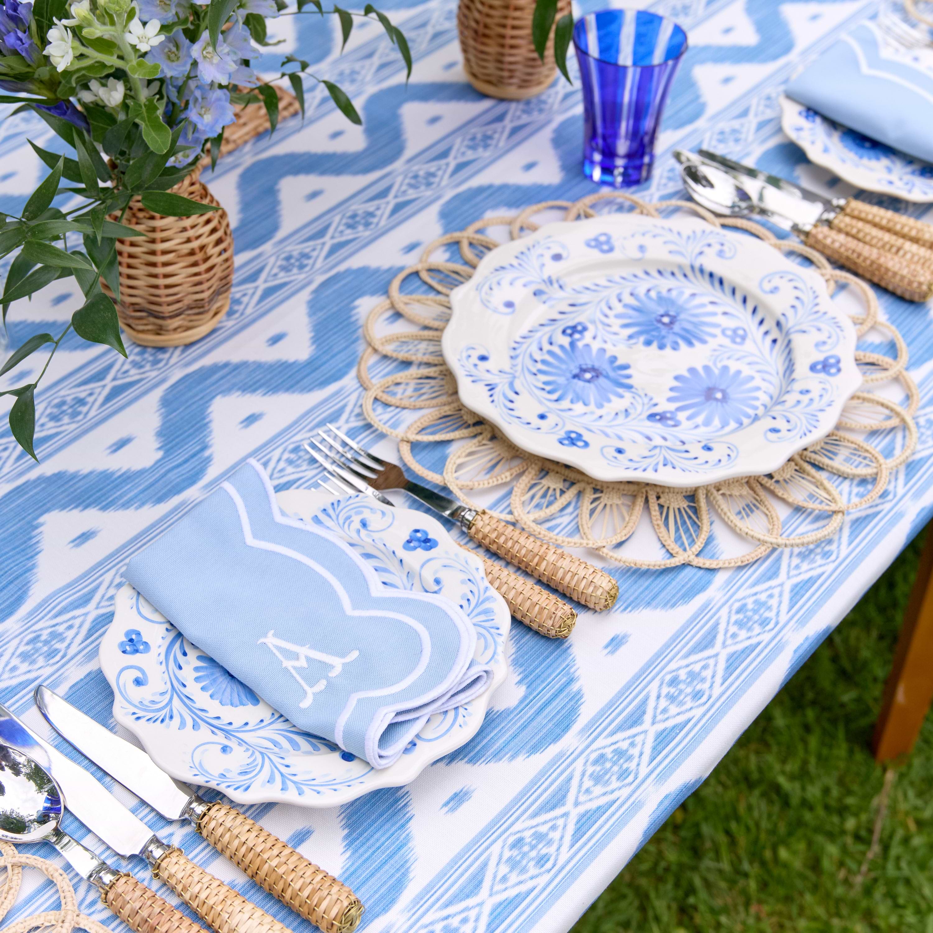 Blue Ikat Tablecloth