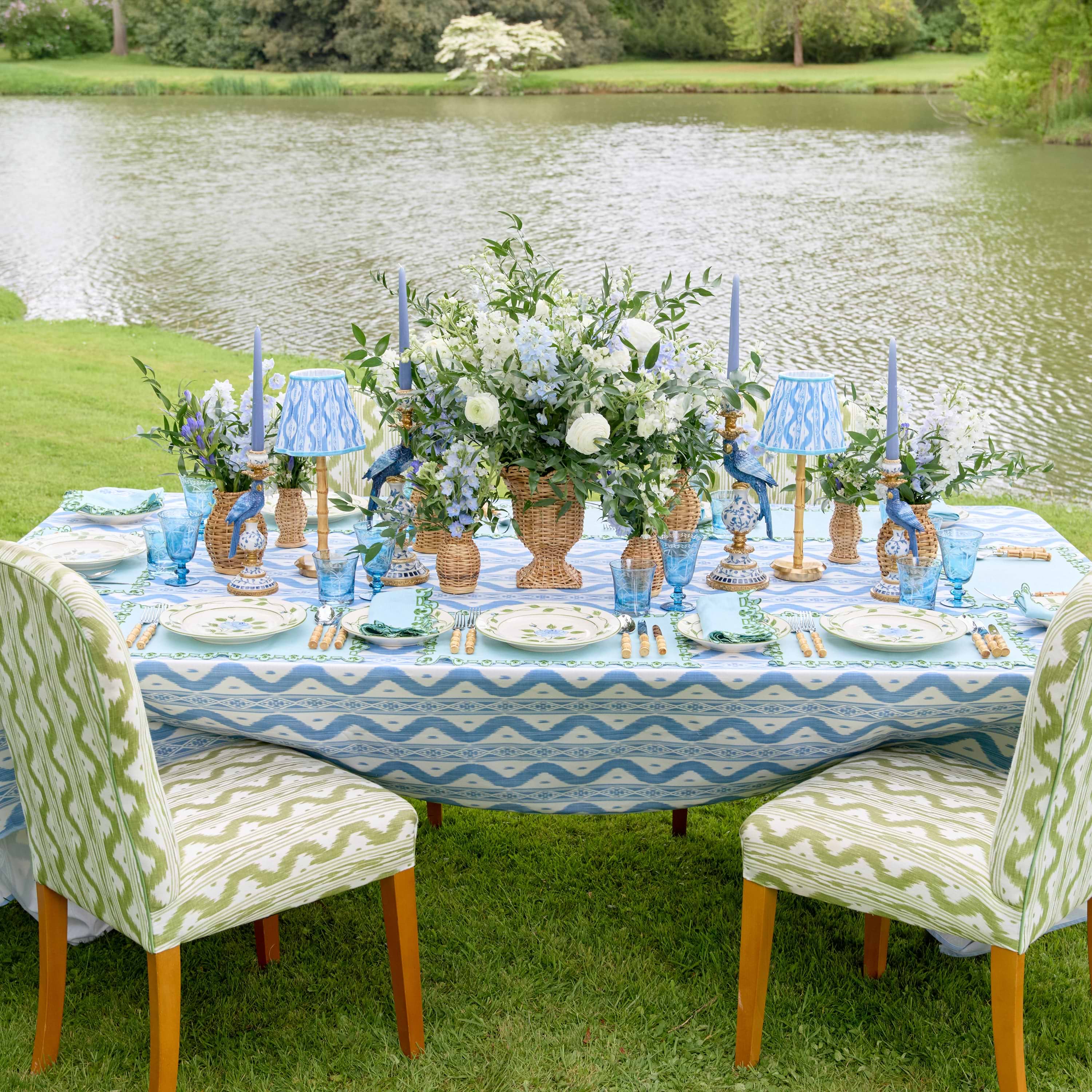 Blue Ikat Tablecloth