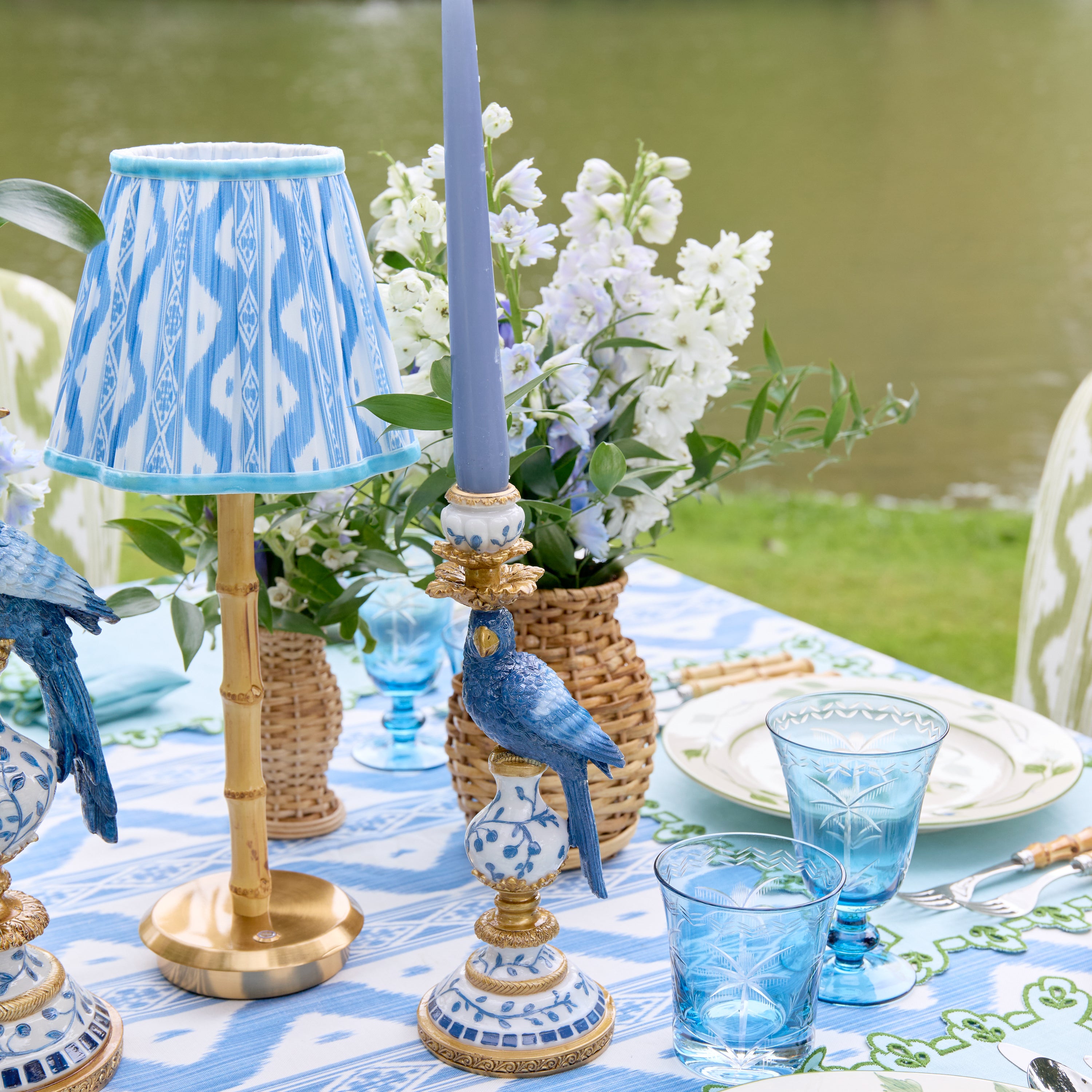 Soft Blue Candles (Set of 8)