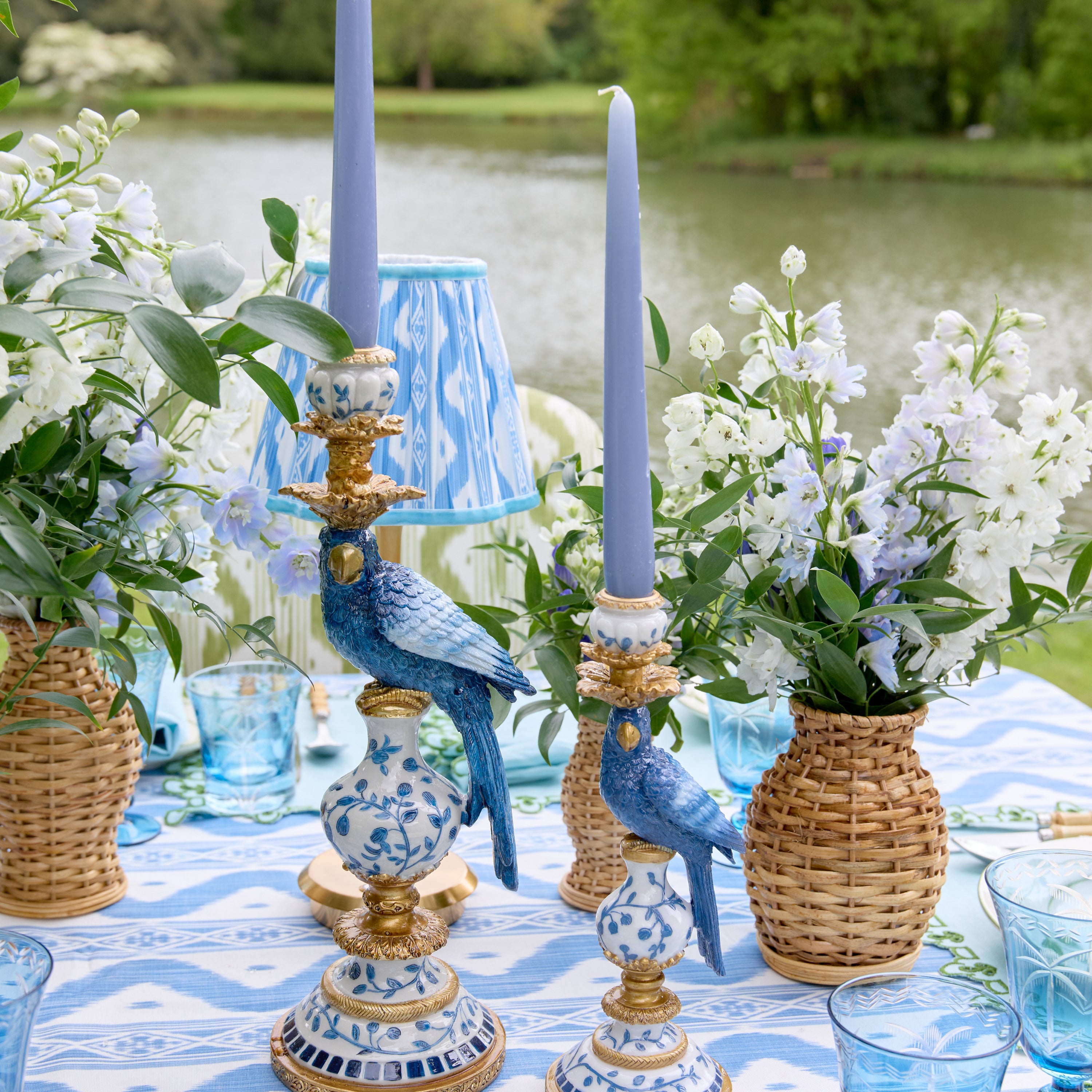 Soft Blue Candles (Set of 8)