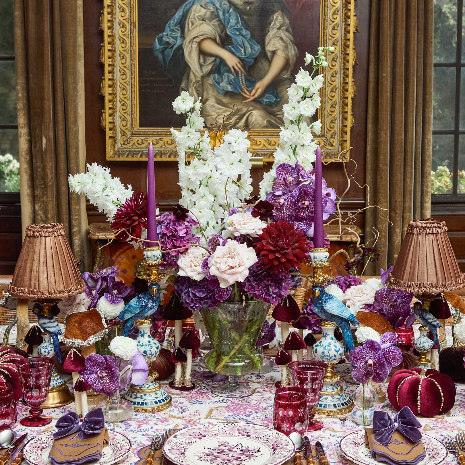 その他 british table and ornamental glass 1956 Aubergine Anita Engraved Water Glasses (Set of 4)