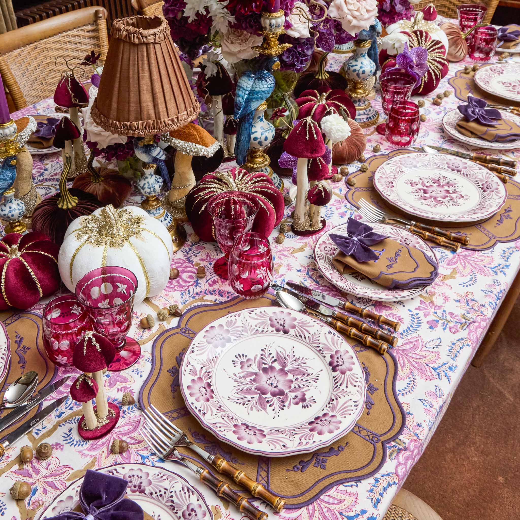 Purple Pandora Dinner & Starter Plates (Set of 8)