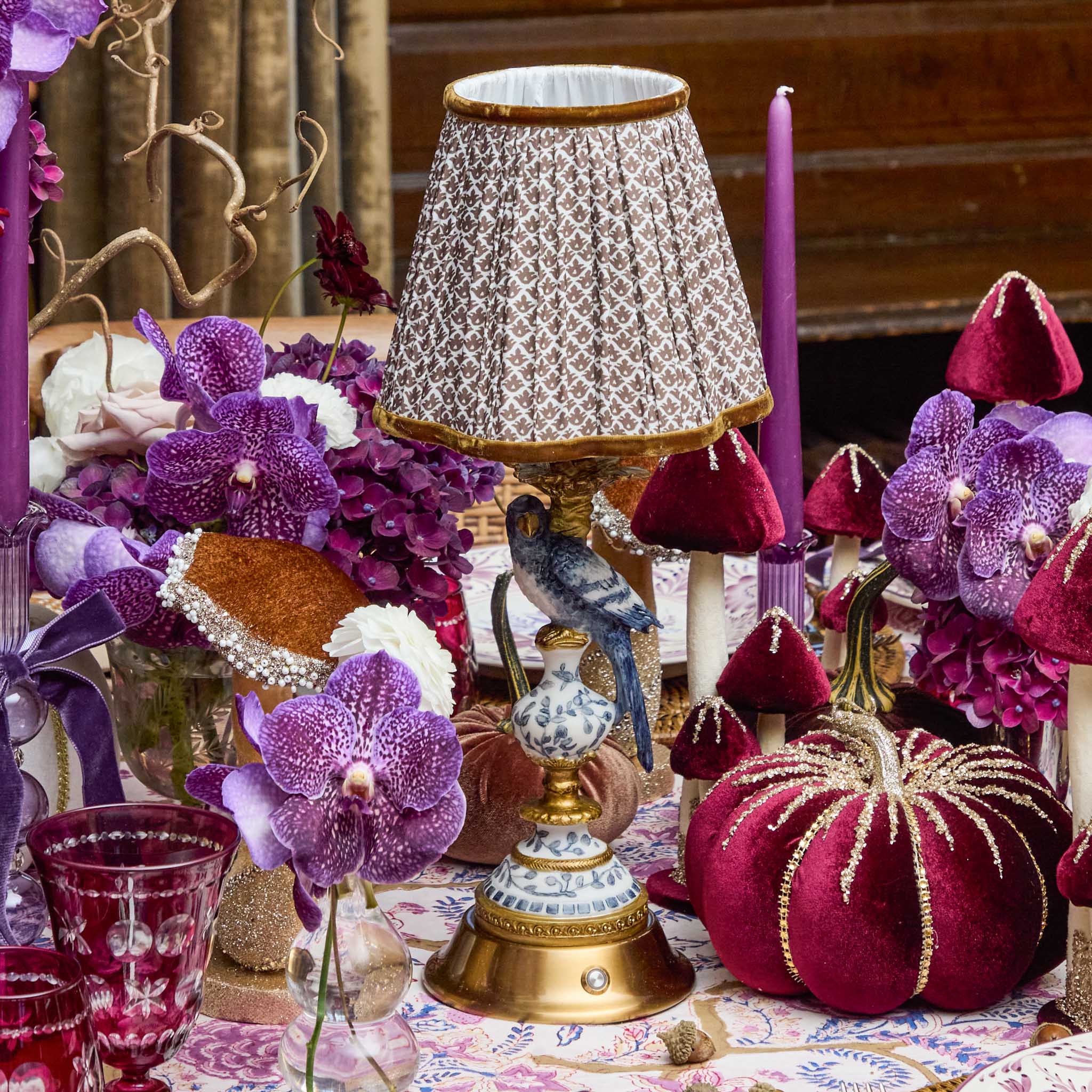 Chocolate Lotus Lampshade (18cm)