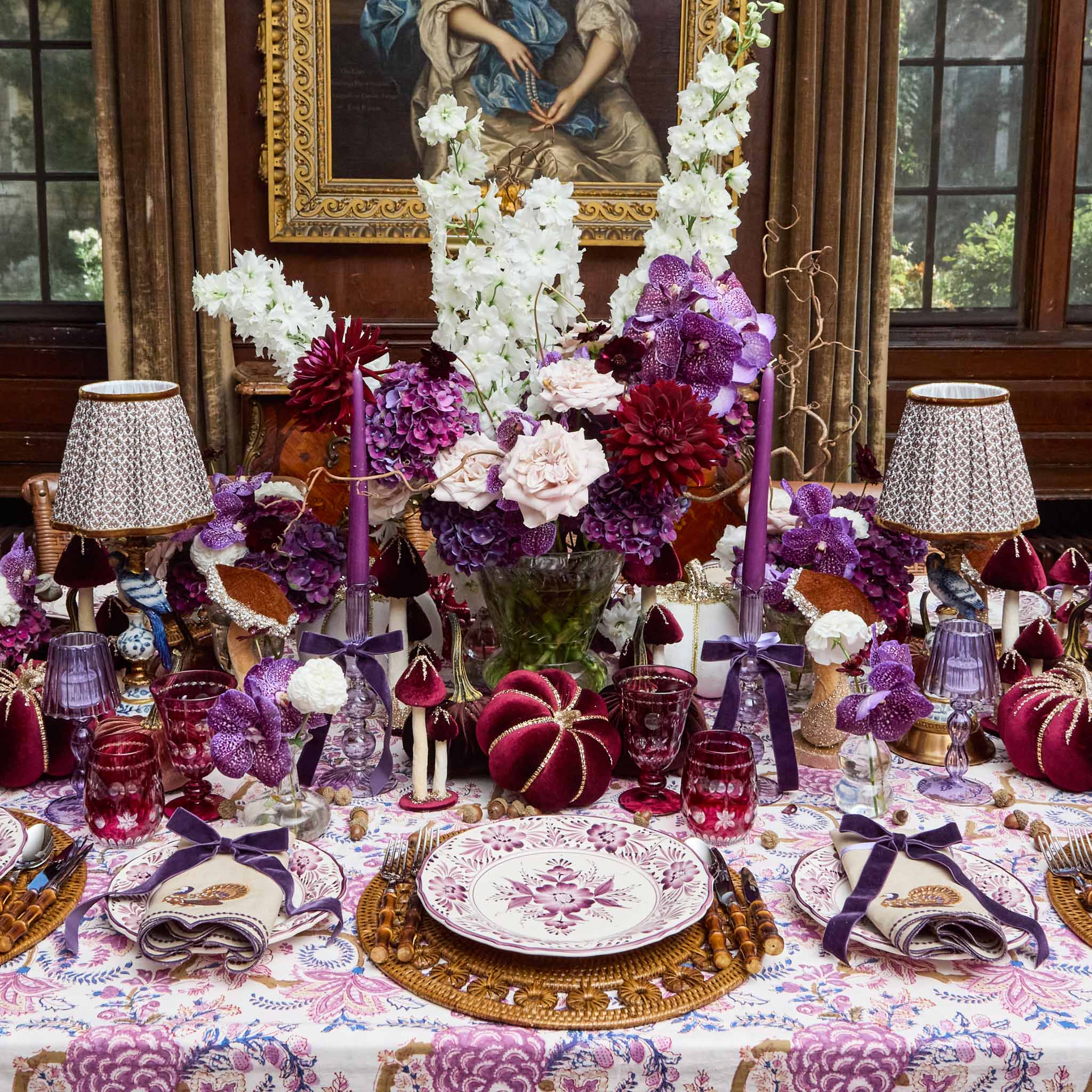 Aubergine Anita Engraved Glassware (Set of 8)