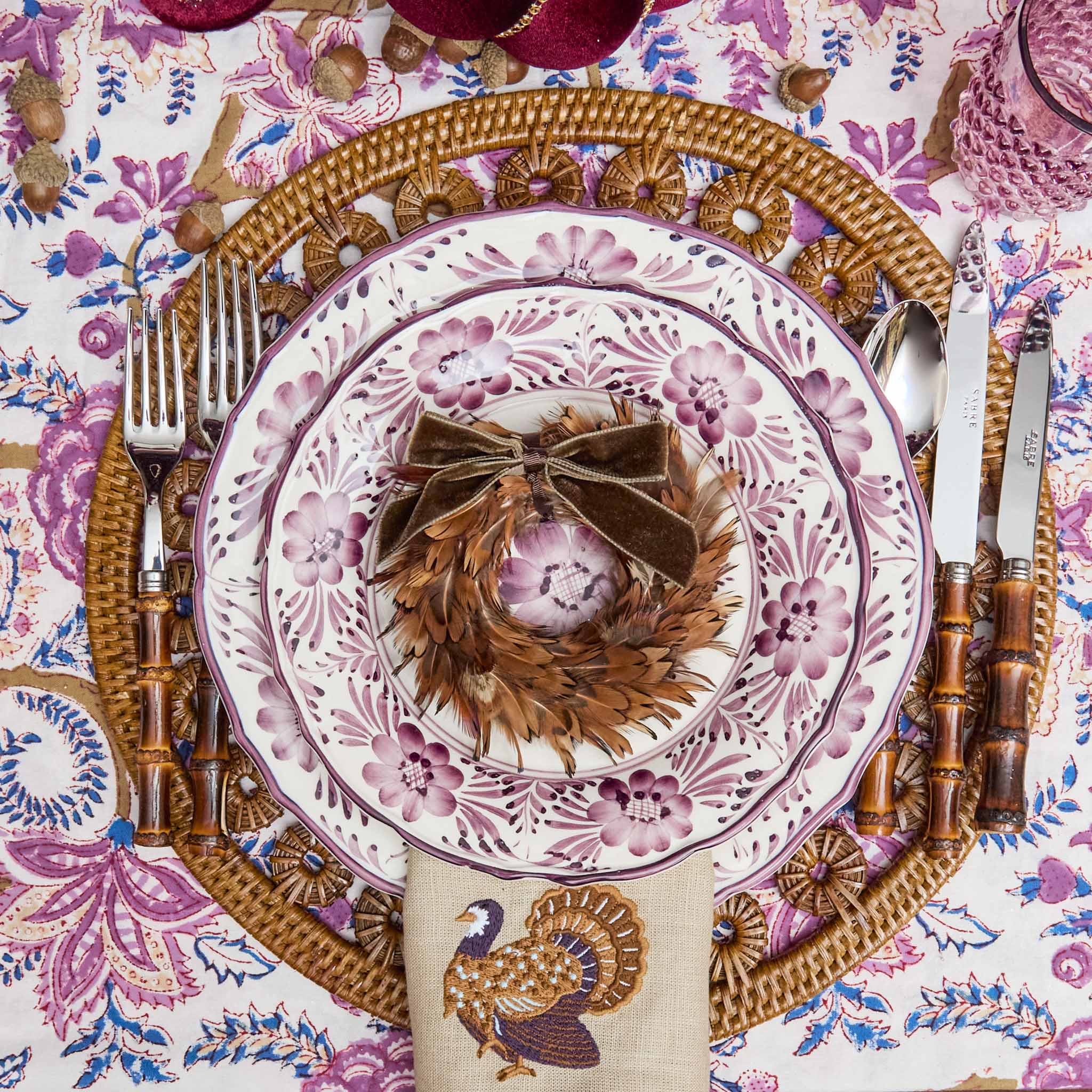 Purple Pandora Dinner & Starter Plates (Set of 8)