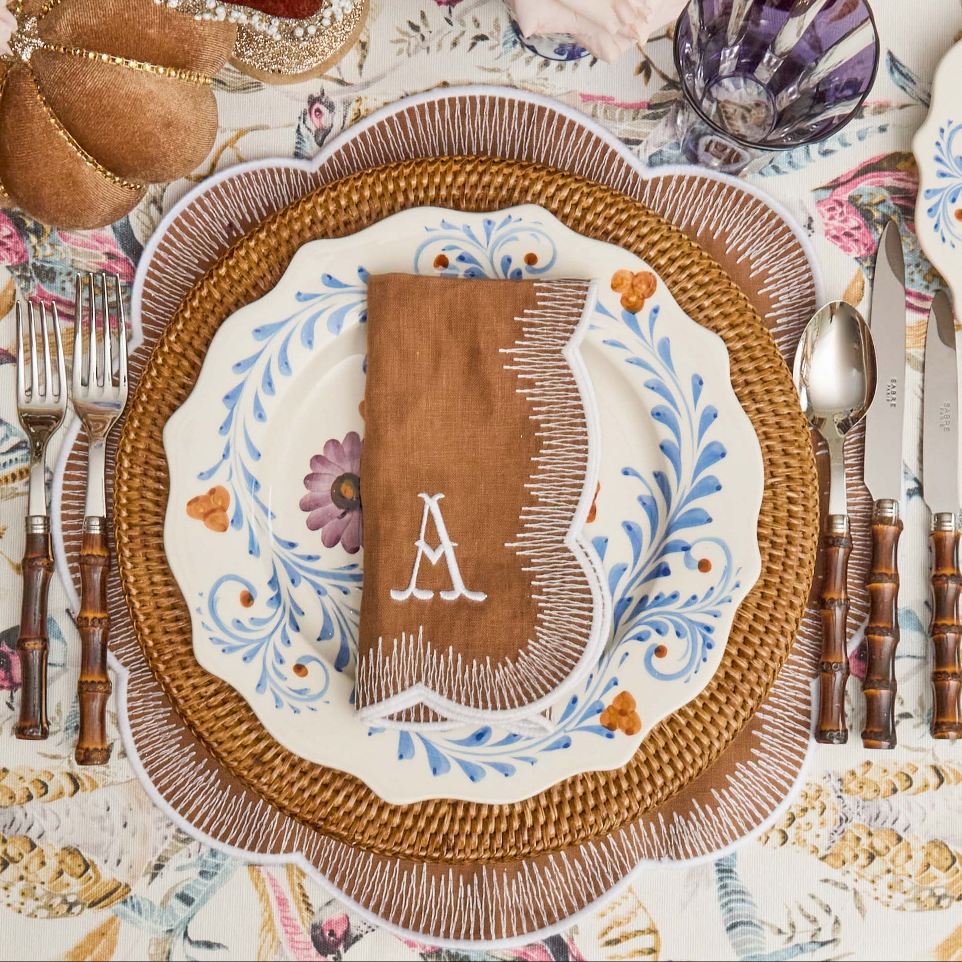 Caramel Alathea Linen Napkins (Set of 4)