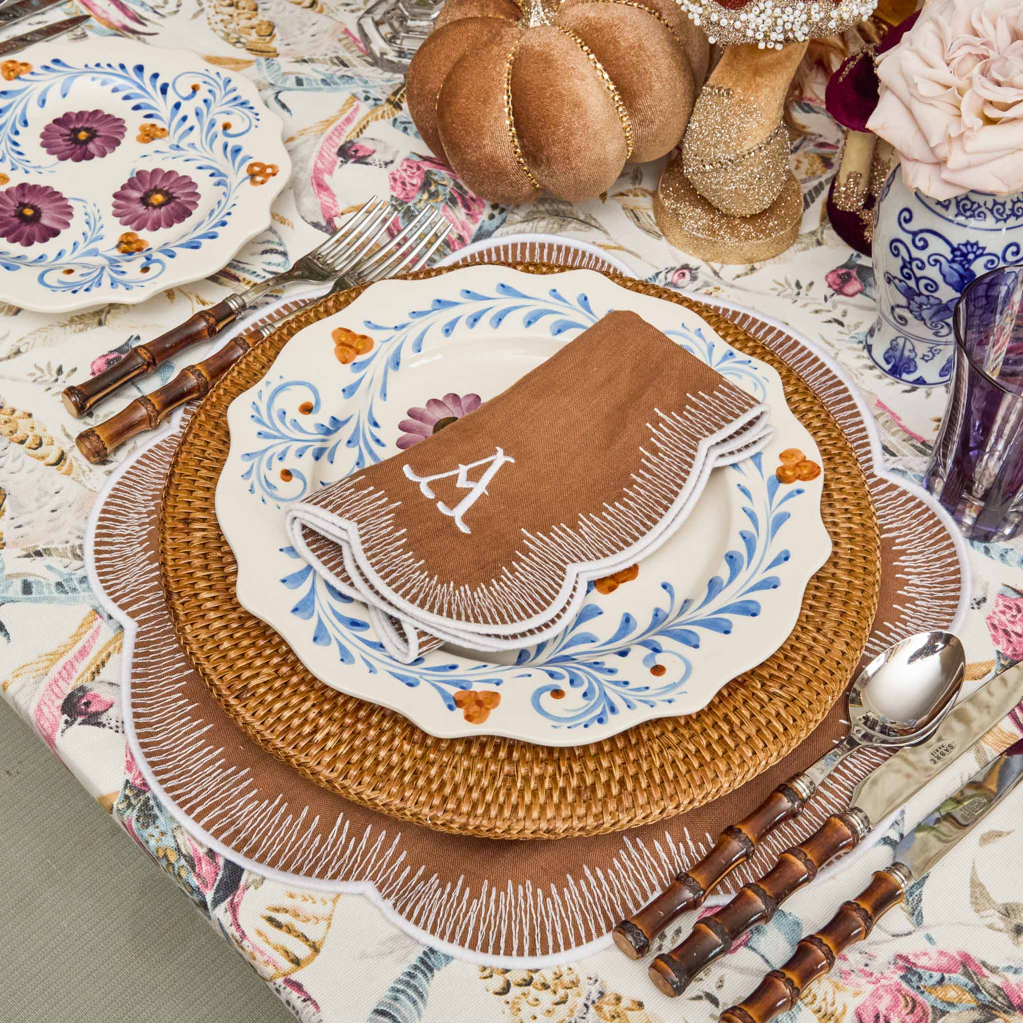 Caramel Alathea Linen Napkins (Set of 4)