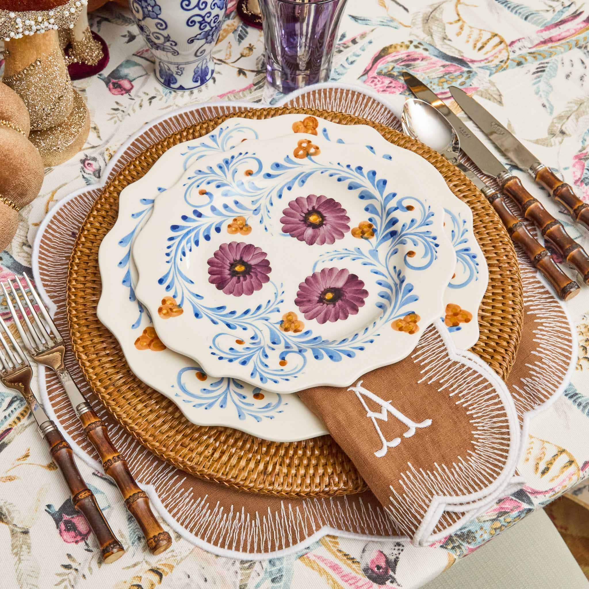 Brown Rattan Charger Plates (Set of 4)
