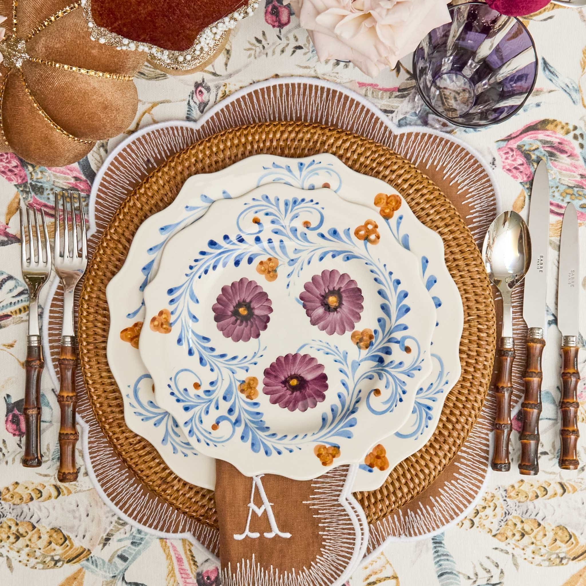 Damson Flowers Starter Plates (Set of 4)