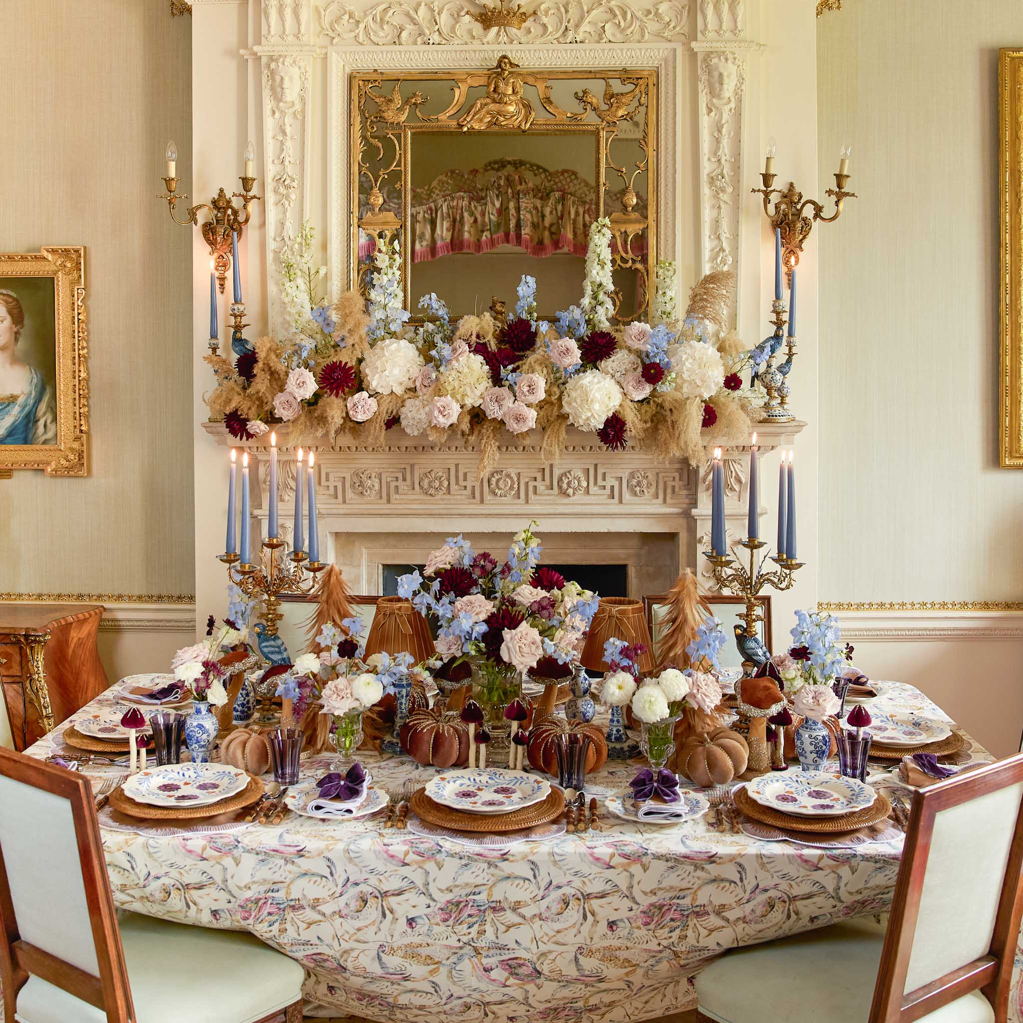 オプンチア　Purple Mesa Fall Shaded Pheasant Tablecloth